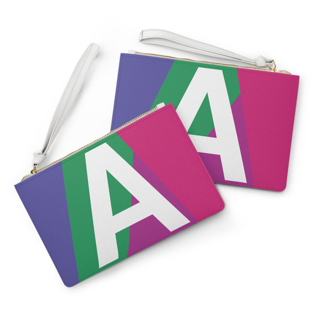 Monogram 'A' Colorblock Clutch Bag — Bold Geometric Wristlet for Everyday & Gifts