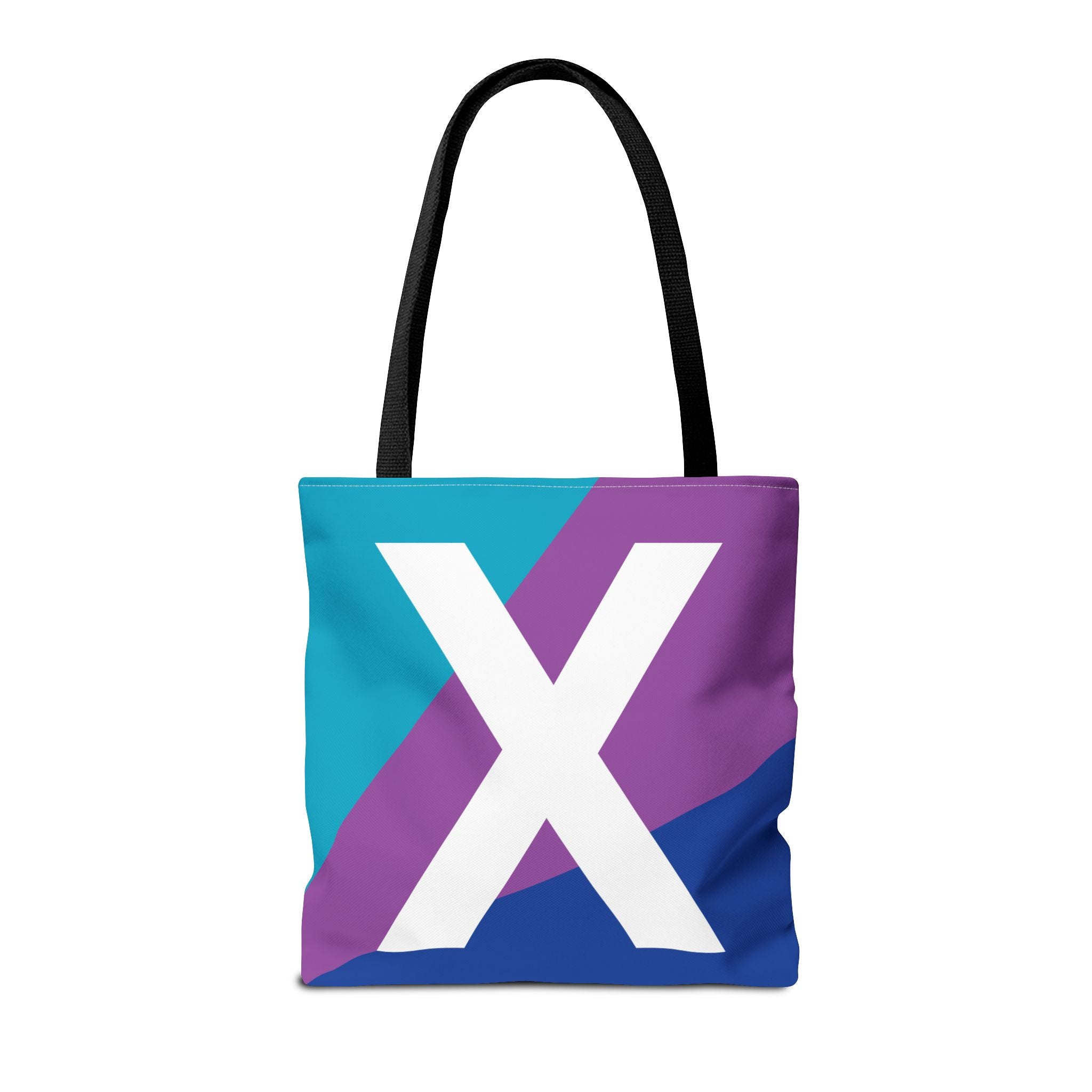 Monogram 'X' Colorblock Tote Bag — Personalized Initial X Shoulder Tote