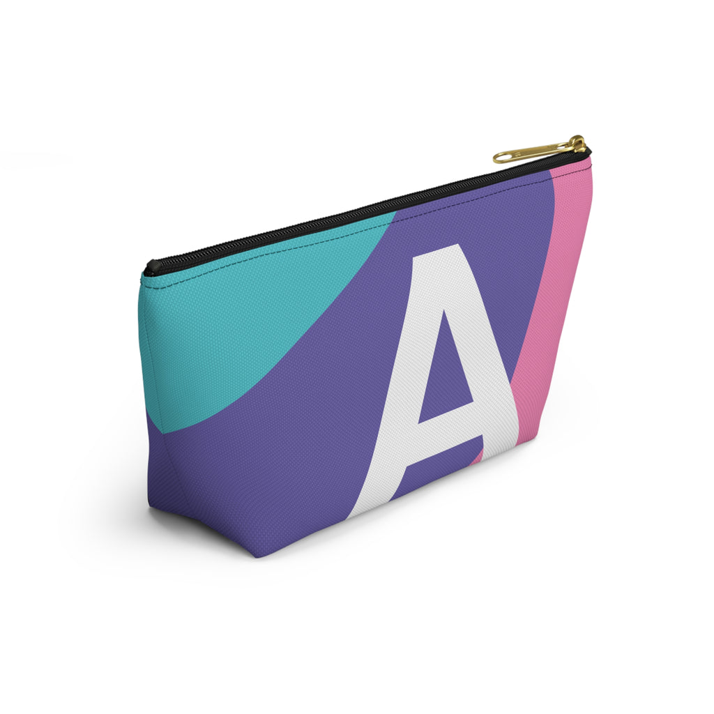 Initials Colorblock Accessory Pouch — Monogram A T-Bottom Cosmetic Bag