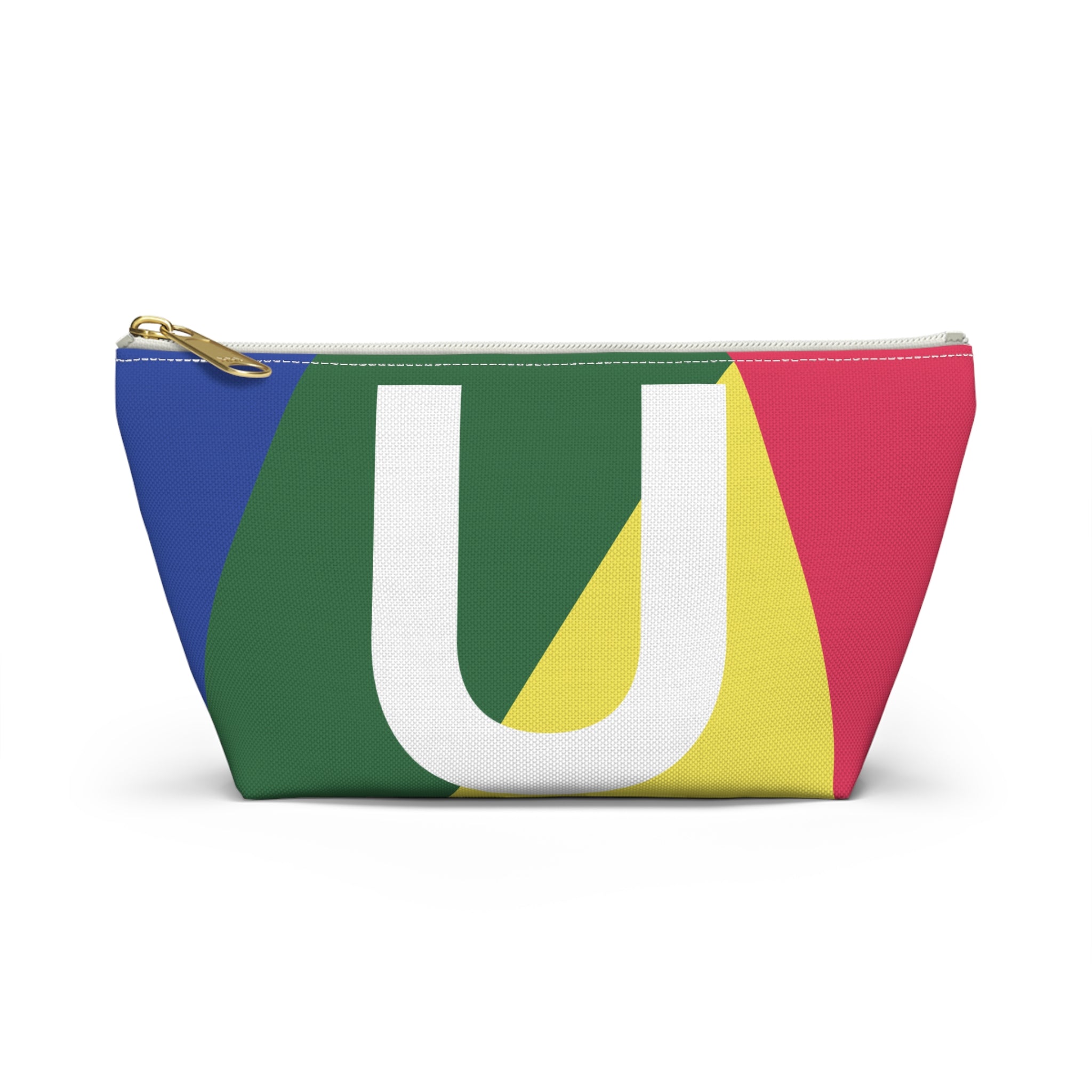 Initials Colorblock Accessory Pouch — Monogram U T-Bottom Cosmetic Bag