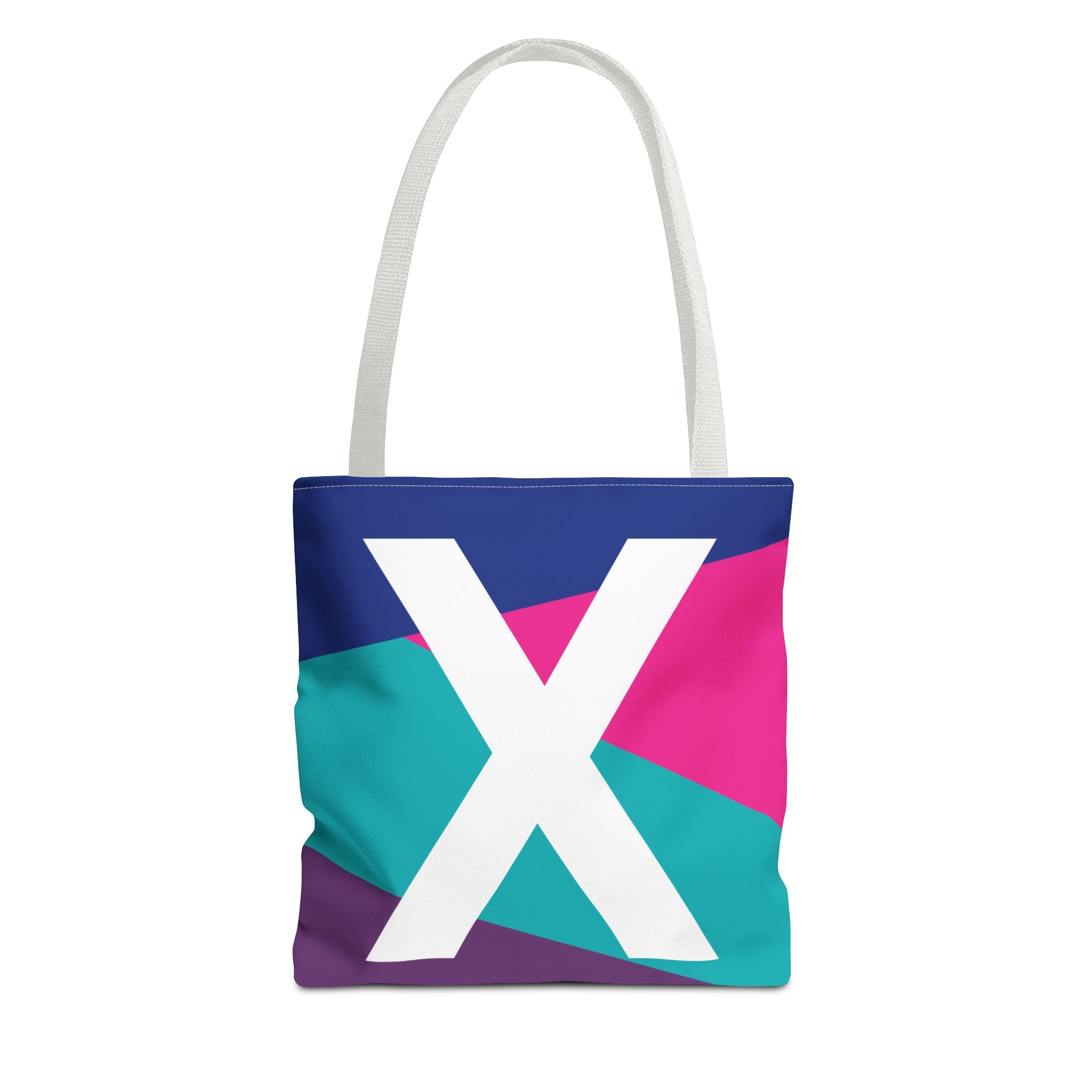 Monogram 'X' Colorblock Tote Bag — Personalized Initial X Shoulder Tote