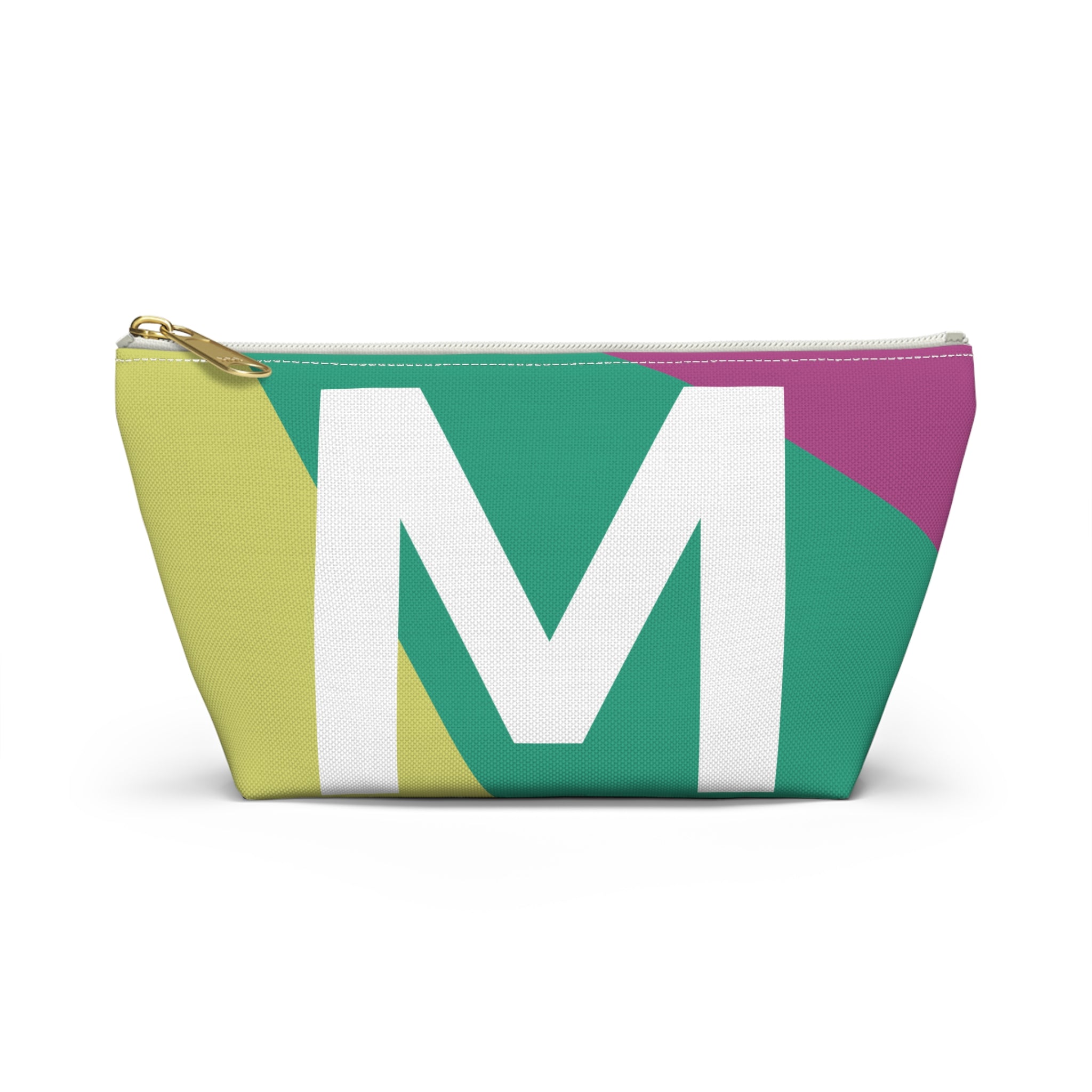 Initials Colorblock Accessory Pouch — Monogram M T-Bottom Cosmetic Bag