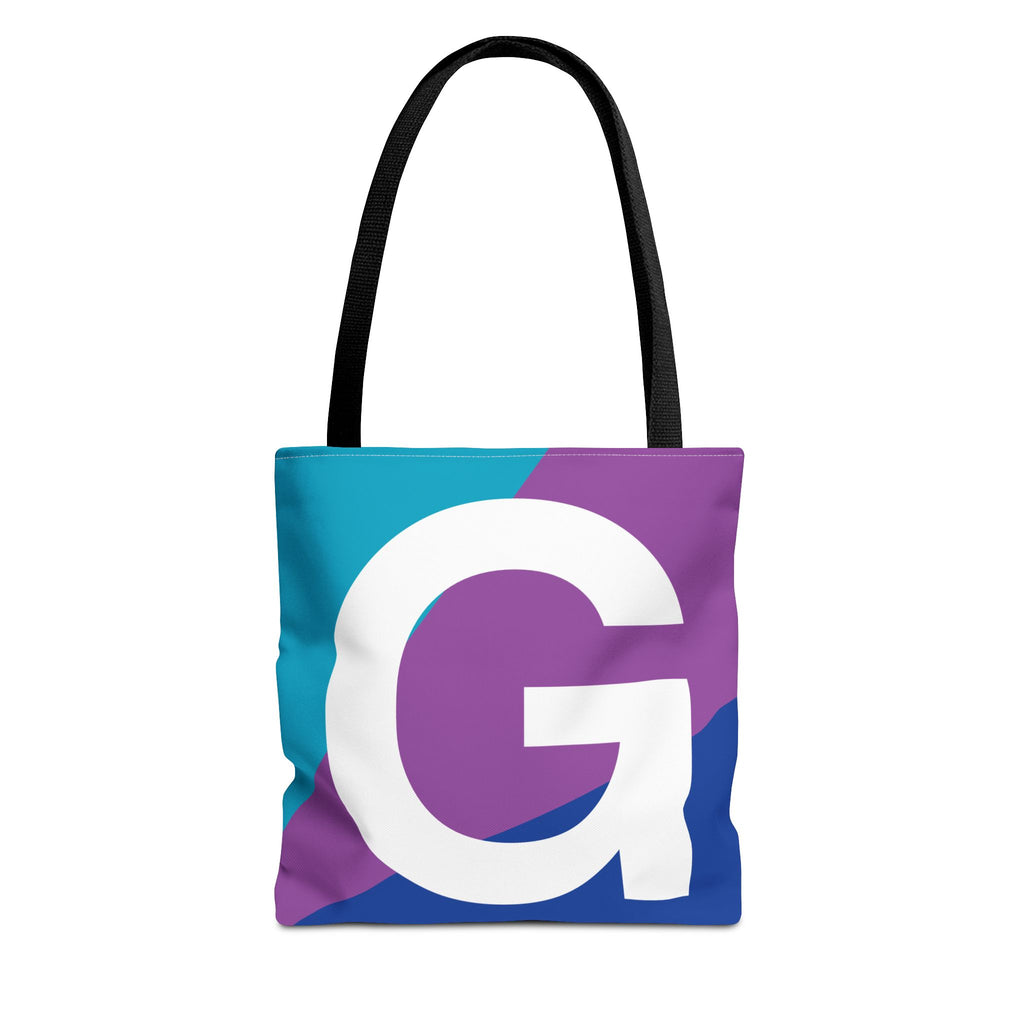 Monogram 'G' Colorblock Tote Bag — Personalized Initial G Shoulder Tote