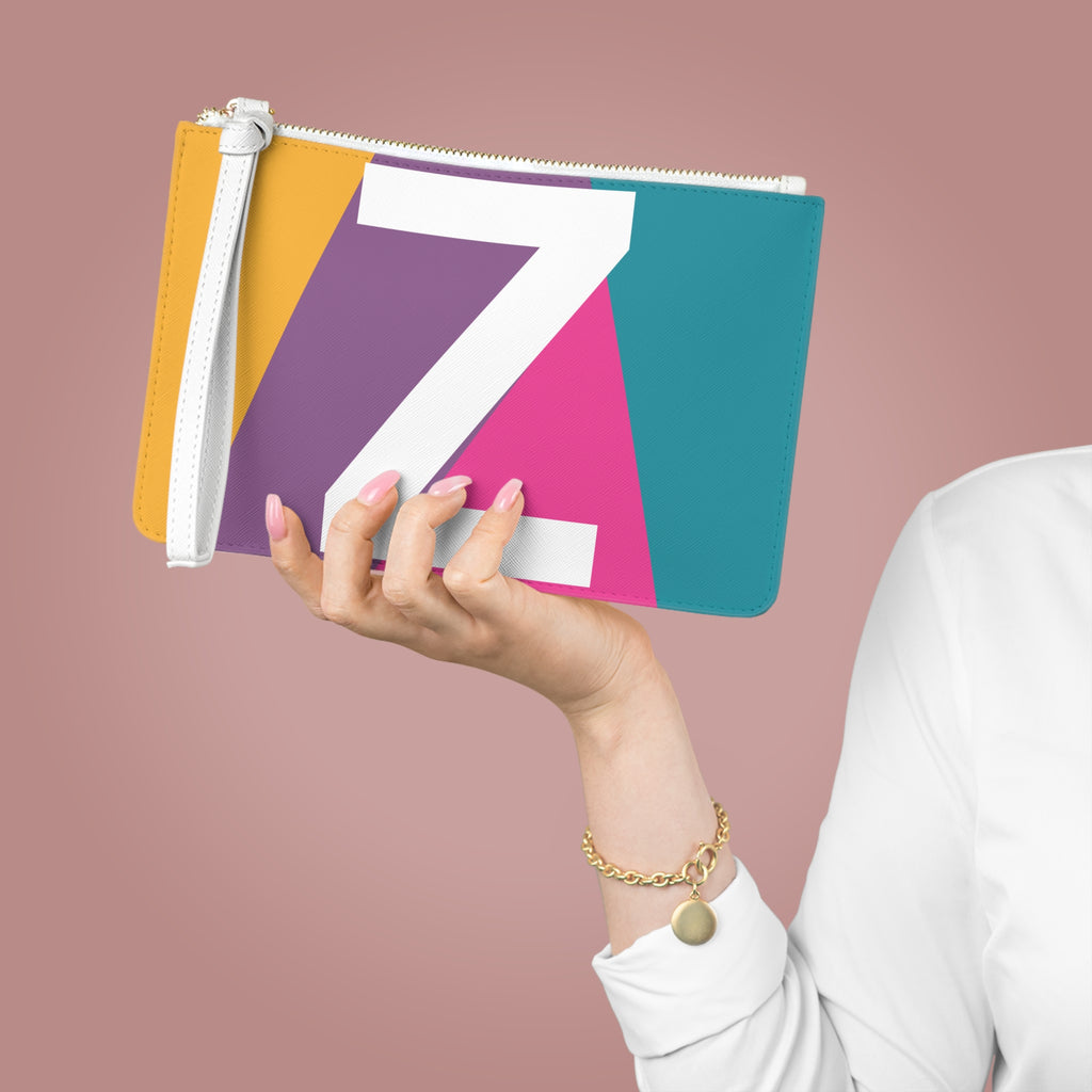 Monogram 'Z' Colorblock Clutch Bag — Bold Geometric Wristlet for Everyday & Gifts