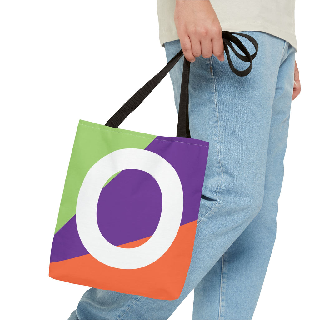 Monogram 'O' Colorblock Tote Bag — Personalized Initial O Shoulder Tote