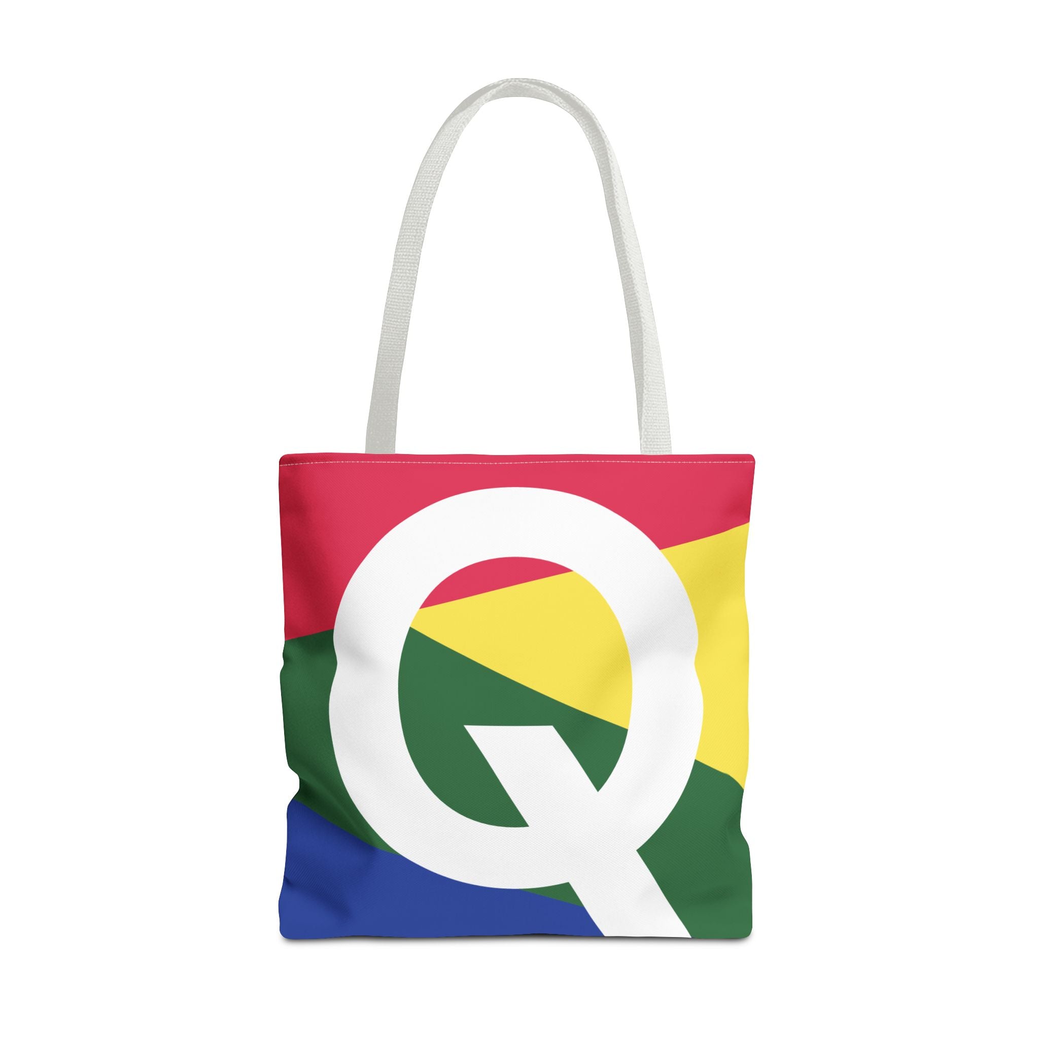 Monogram 'Q' Colorblock Tote Bag — Personalized Initial Q Shoulder Tote