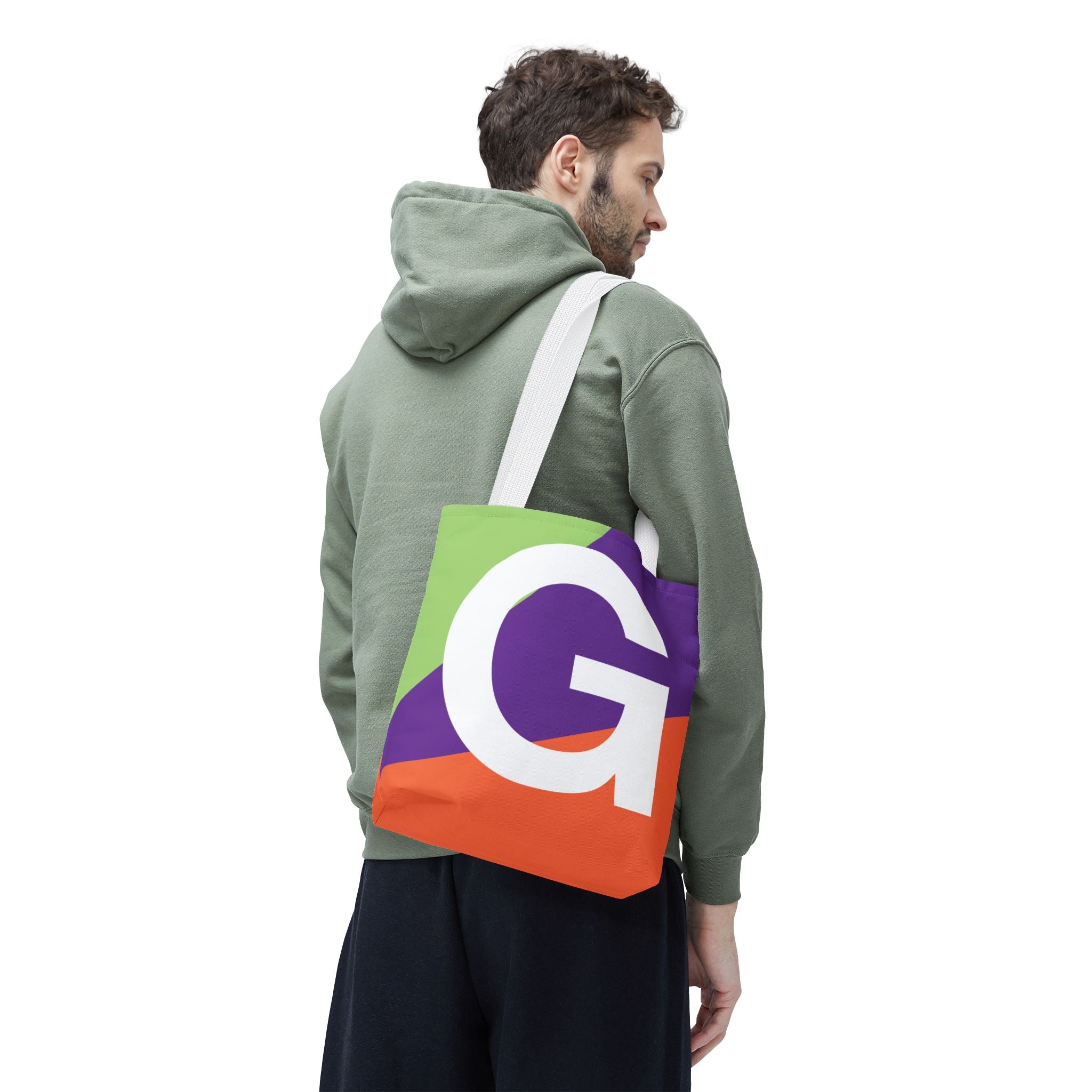 Monogram 'G' Colorblock Tote Bag — Personalized Initial G Shoulder Tote