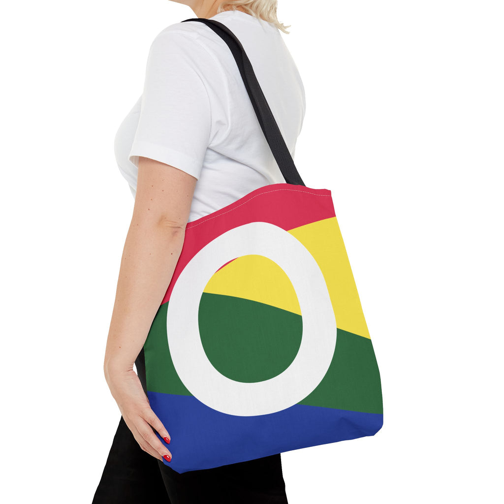 Monogram 'O' Colorblock Tote Bag — Personalized Initial O Shoulder Tote