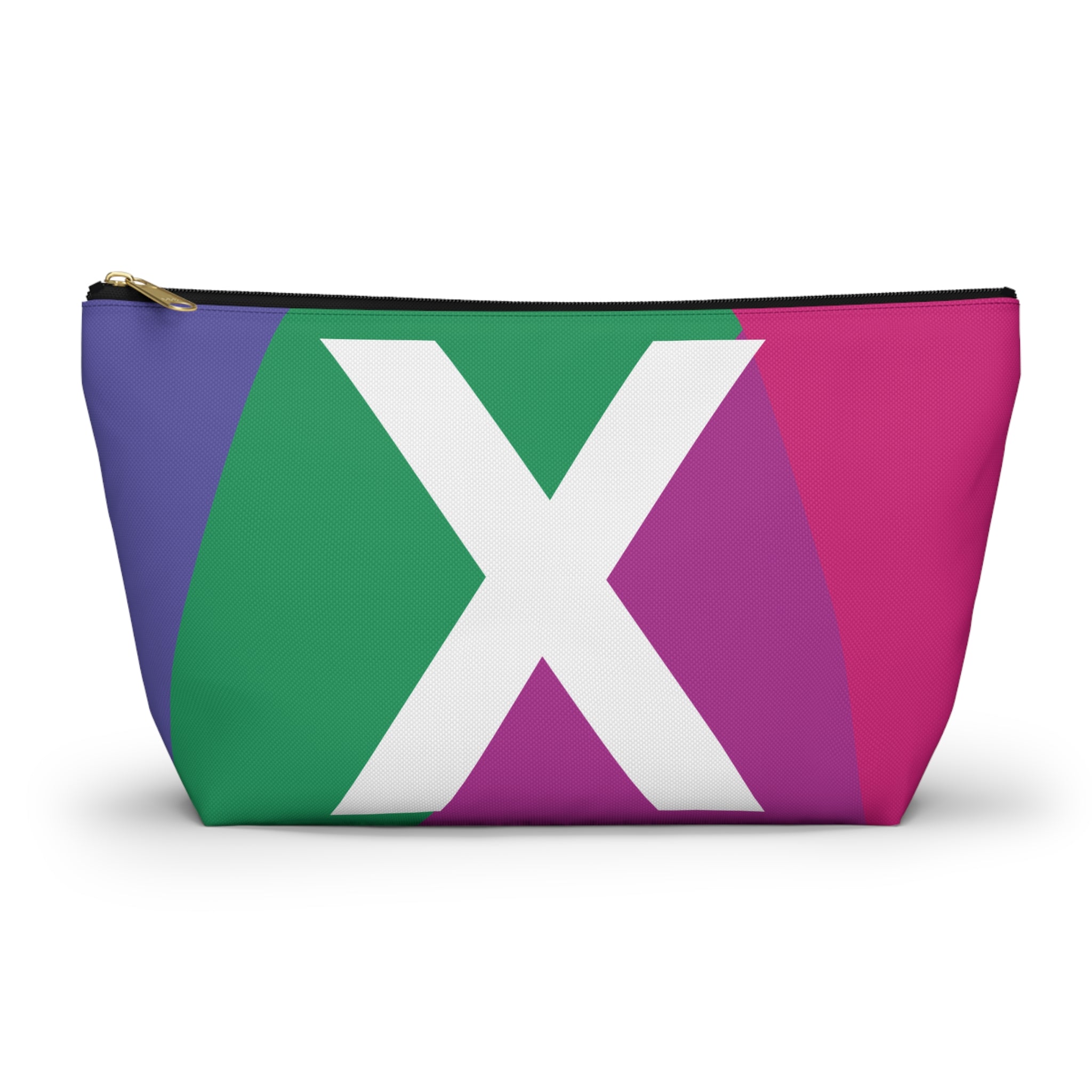 Initials Colorblock Accessory Pouch — Monogram X T-Bottom Cosmetic Bag