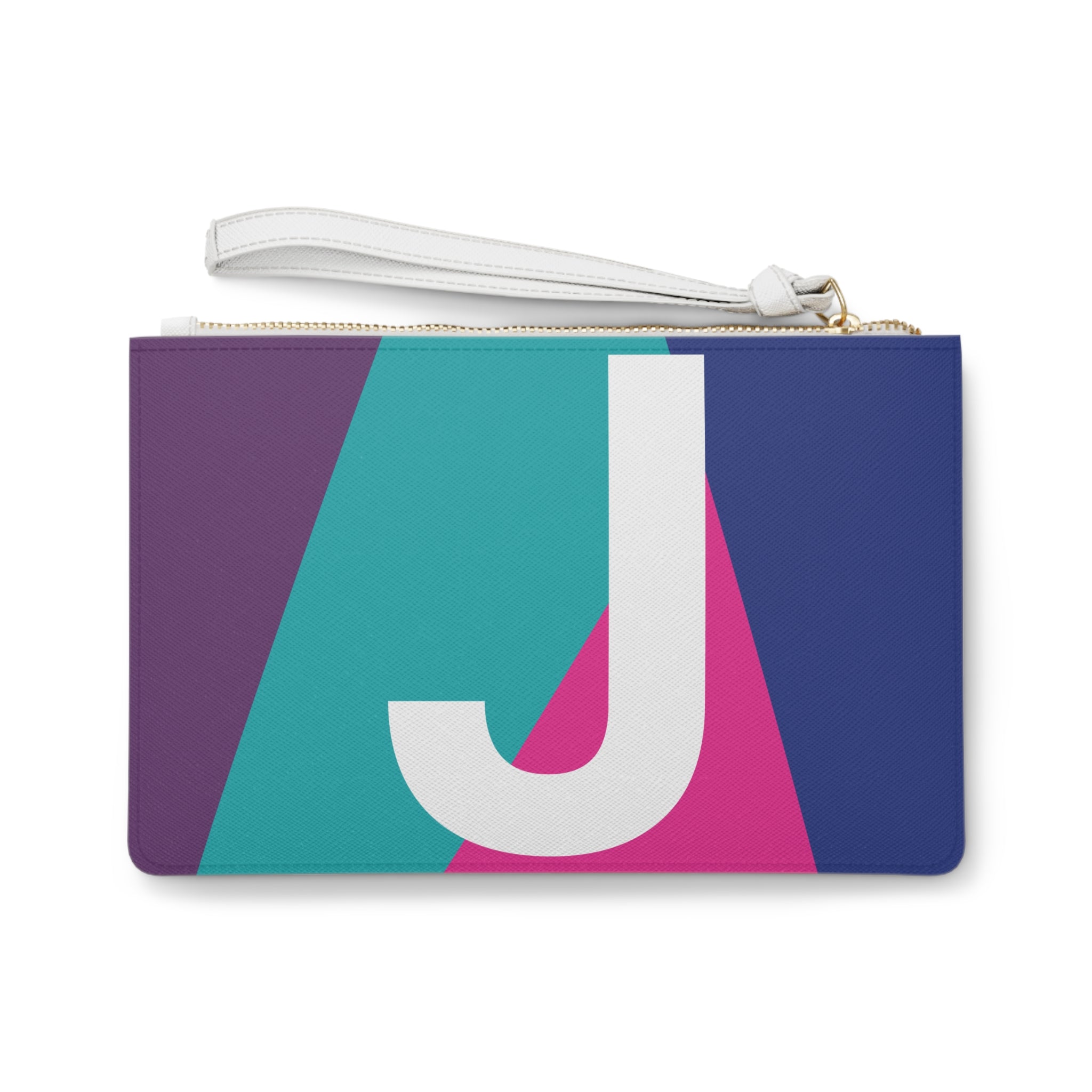 Monogram 'J' Colorblock Clutch Bag — Bold Geometric Wristlet for Everyday & Gifts