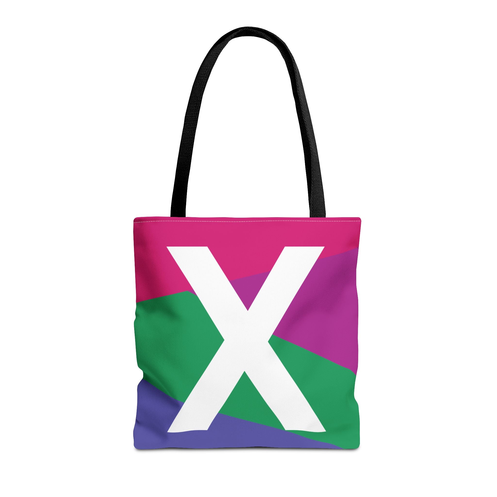 Monogram 'X' Colorblock Tote Bag — Personalized Initial X Shoulder Tote