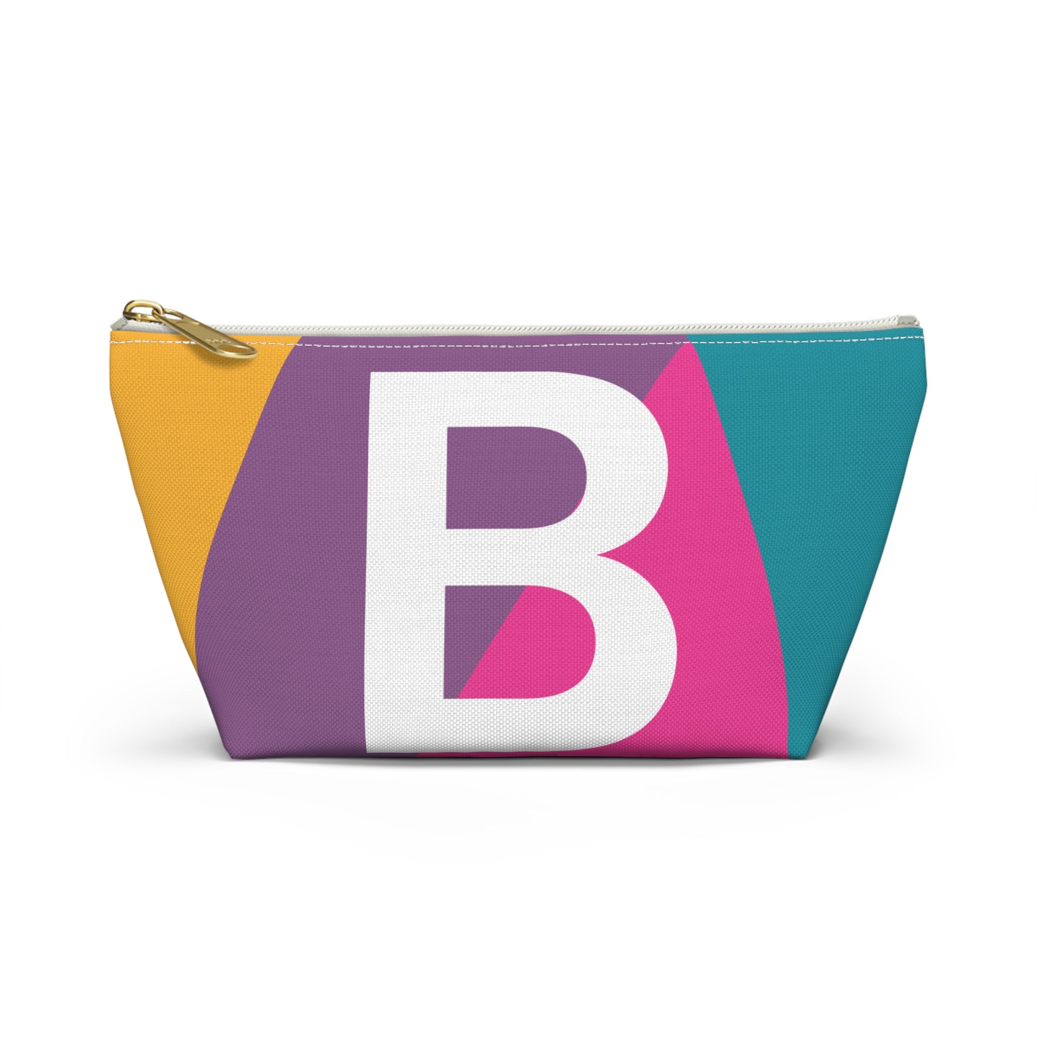 Initials Colorblock Accessory Pouch — Monogram B T-Bottom Cosmetic Bag