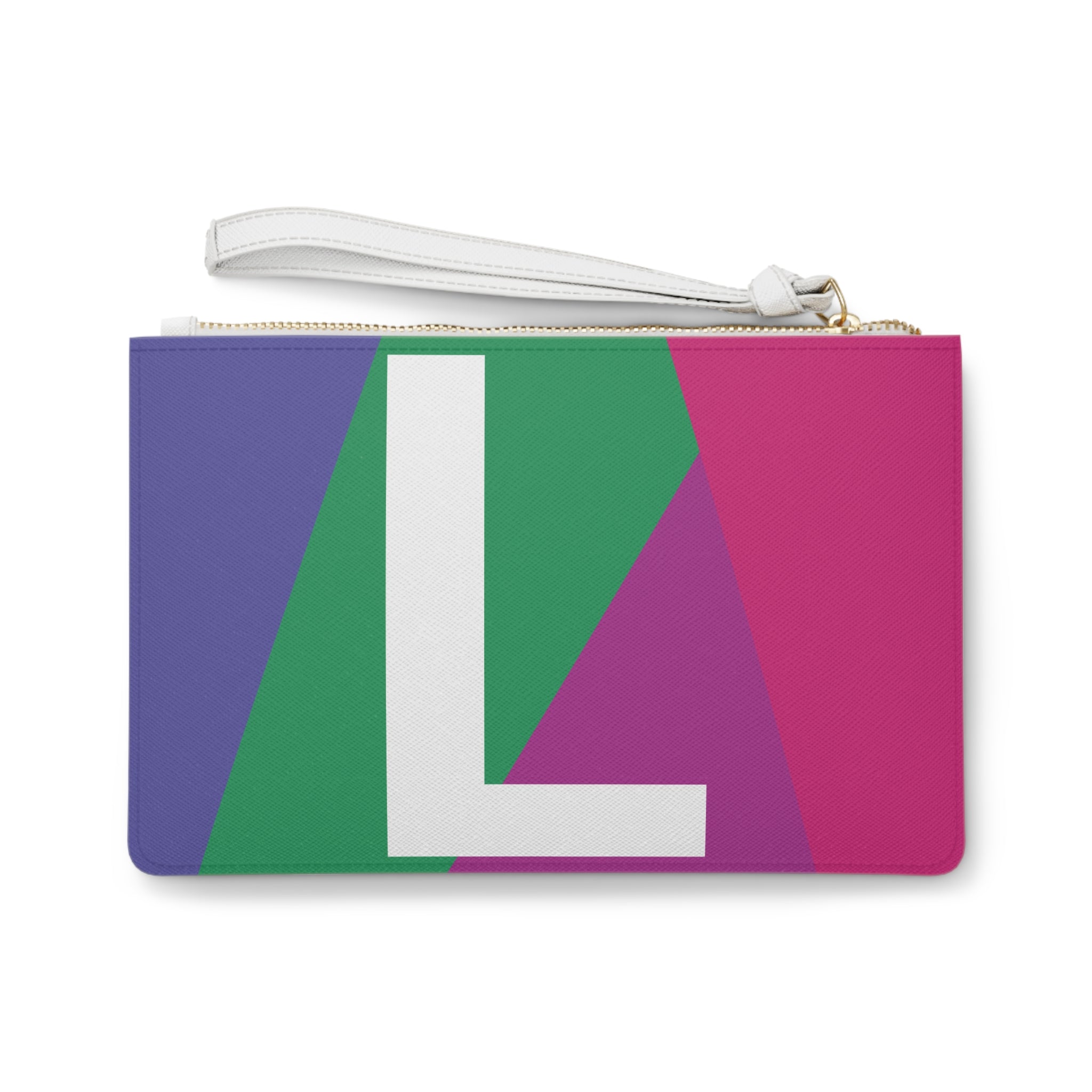 Monogram 'L' Colorblock Clutch Bag — Bold Geometric Wristlet for Everyday & Gifts