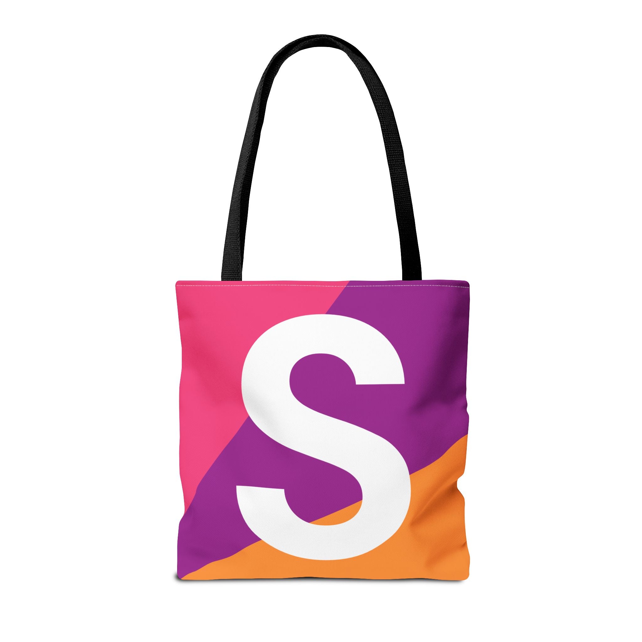 Monogram 'S' Colorblock Tote Bag — Personalized Initial S Shoulder Tote