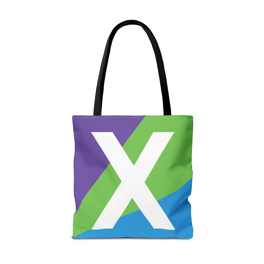 Monogram 'X' Colorblock Tote Bag — Personalized Initial X Shoulder Tote