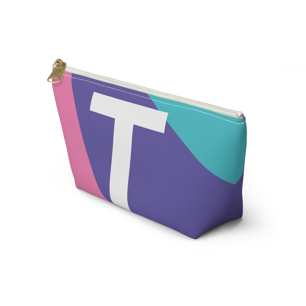 Colorblock Accessory Pouch — Monogram T T-Bottom Cosmetic Bag