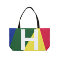 Personalized 'H' Colorblock Tote Bag — Monogram Weekender Tote