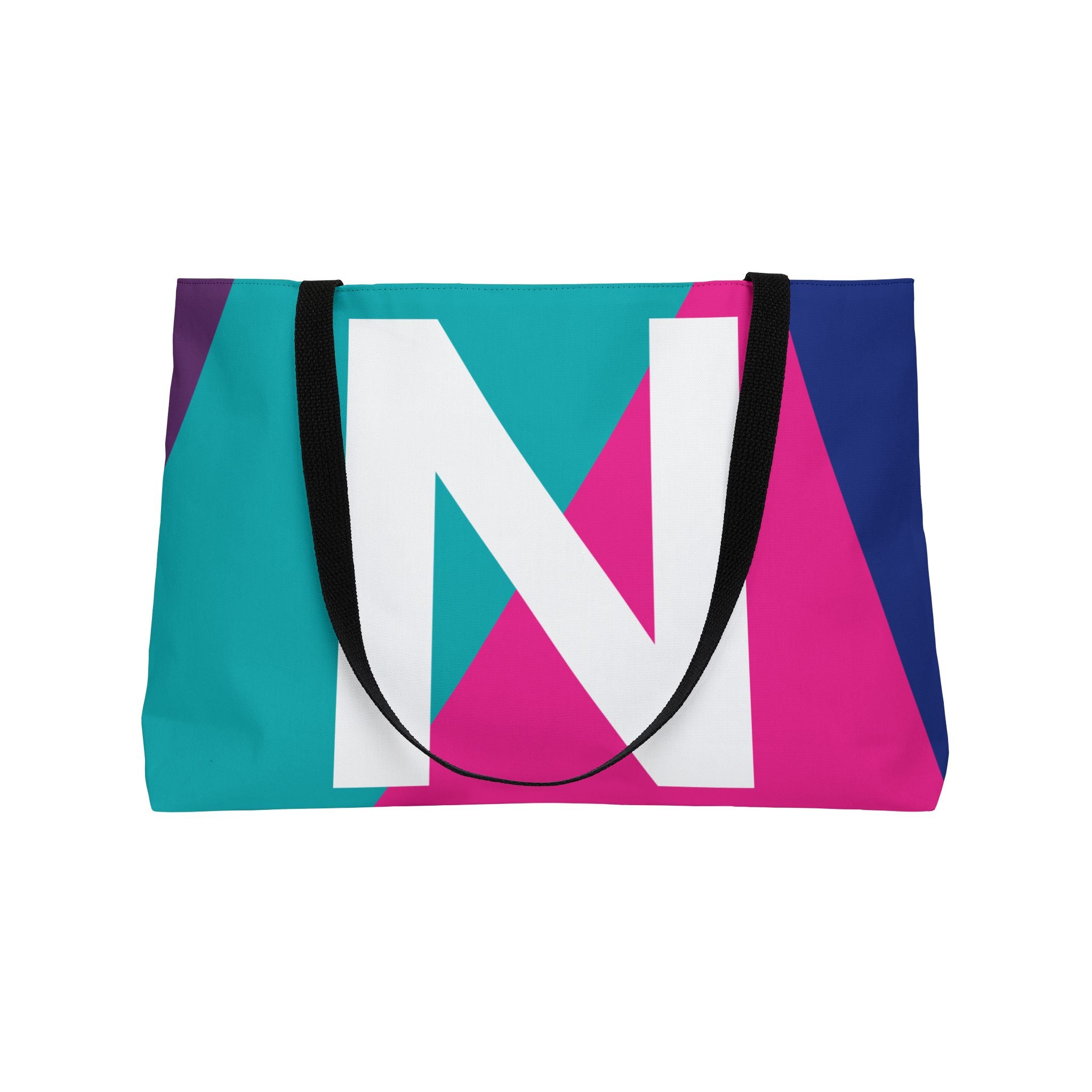 Personalized 'N' Colorblock Tote Bag — Monogram Weekender Tote