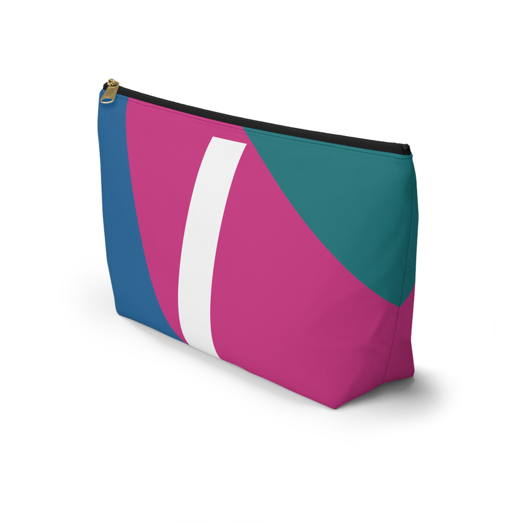 Initials Colorblock Accessory Pouch — Monogram I T-Bottom Cosmetic Bag