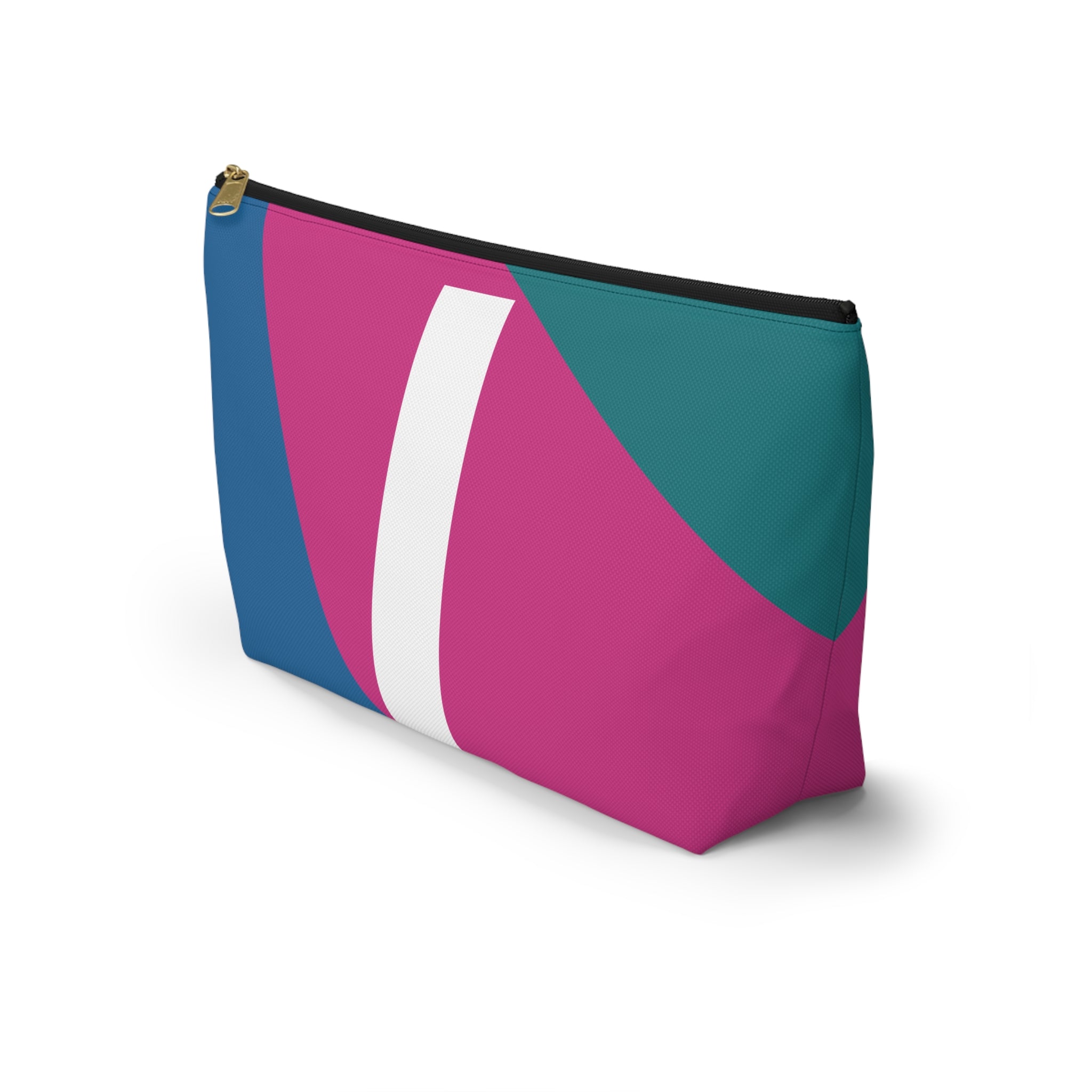 Initials Colorblock Accessory Pouch — Monogram I T-Bottom Cosmetic Bag
