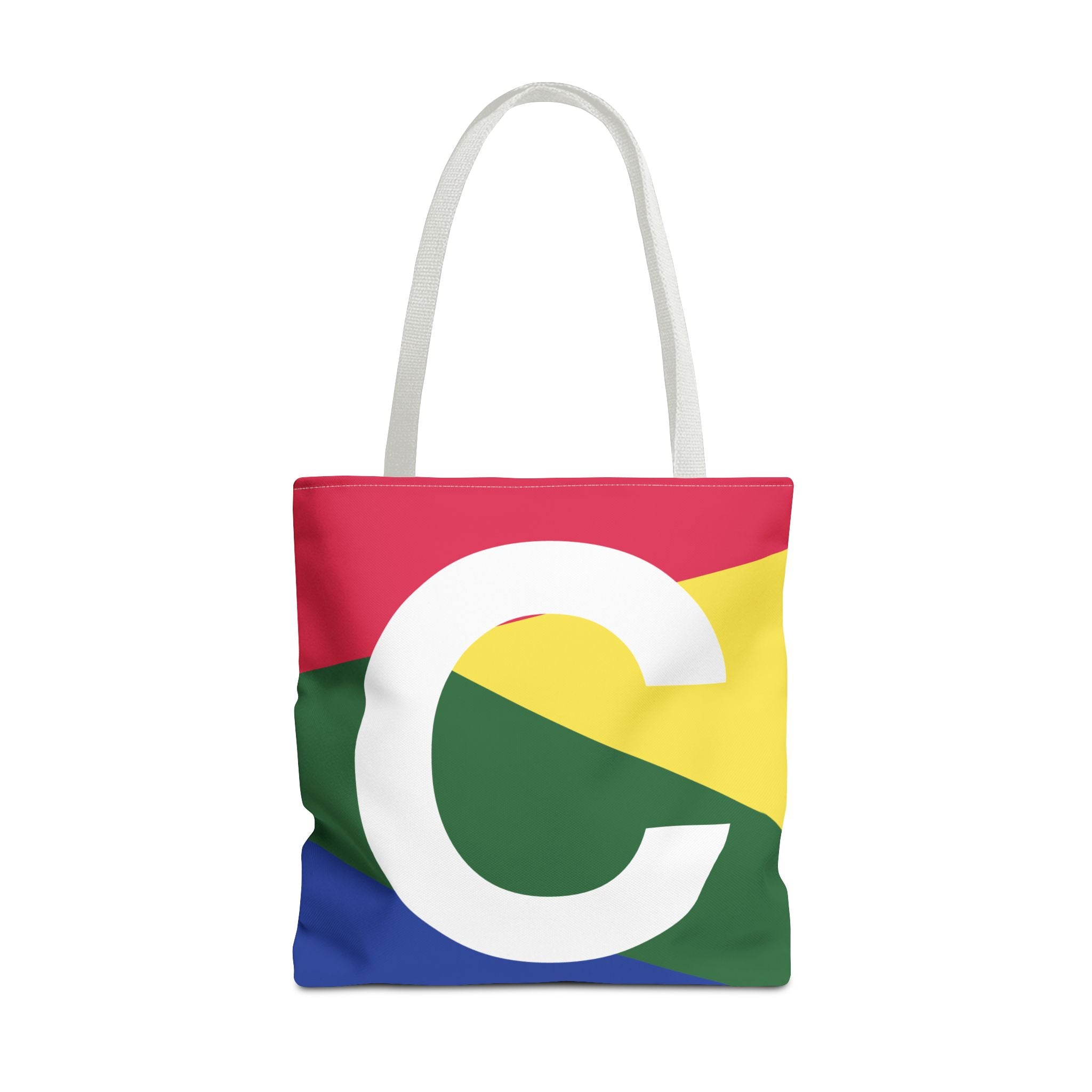 Monogram 'C' Colorblock Tote Bag — Personalized Initial C Shoulder Tote