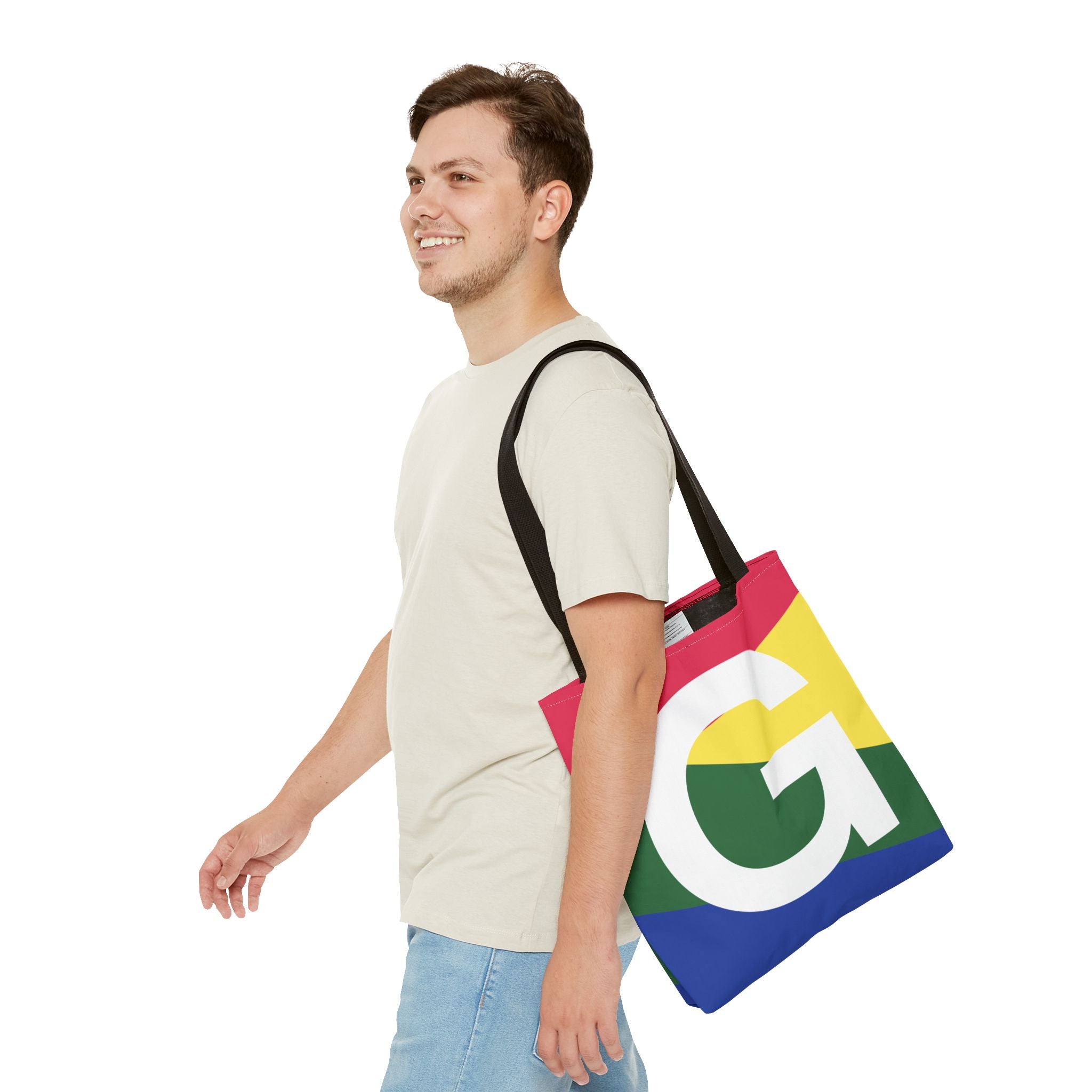 Monogram 'G' Colorblock Tote Bag — Personalized Initial G Shoulder Tote