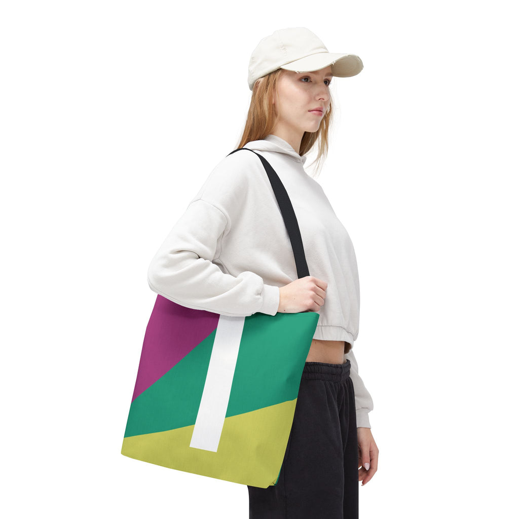 Monogram 'I' Colorblock Tote Bag — Personalized Initial I Shoulder Tote