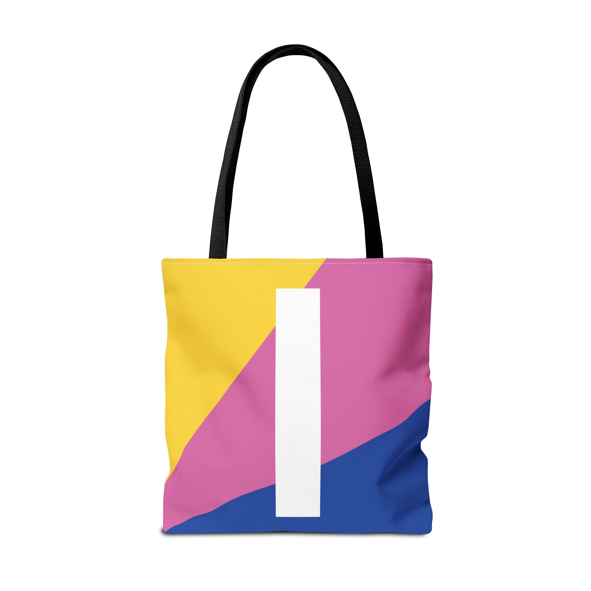 Monogram 'I' Colorblock Tote Bag — Personalized Initial I Shoulder Tote