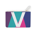 Initial V Mini Clutch — Colorblock Monogram Wristlet Wallet
