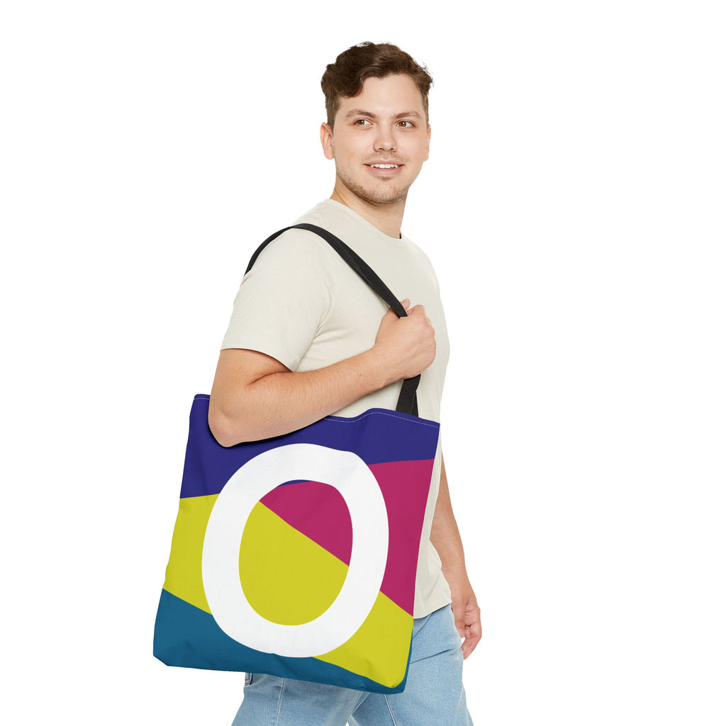 Monogram 'O' Colorblock Tote Bag — Personalized Initial O Shoulder Tote