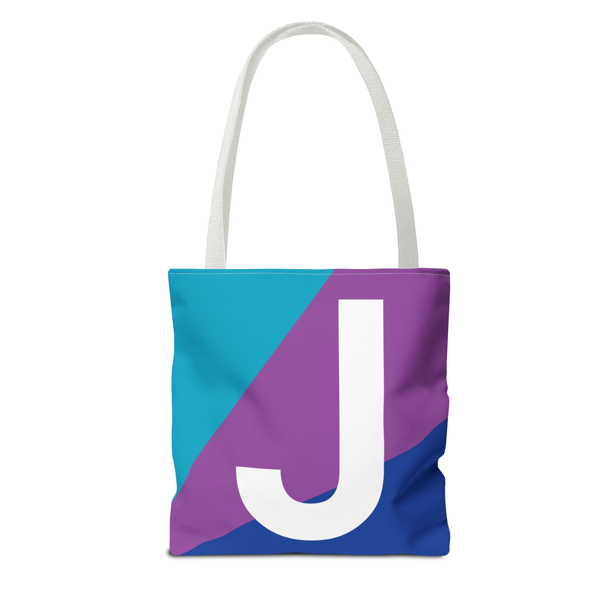Monogram 'J' Colorblock Tote Bag — Personalized Initial J Shoulder Tote