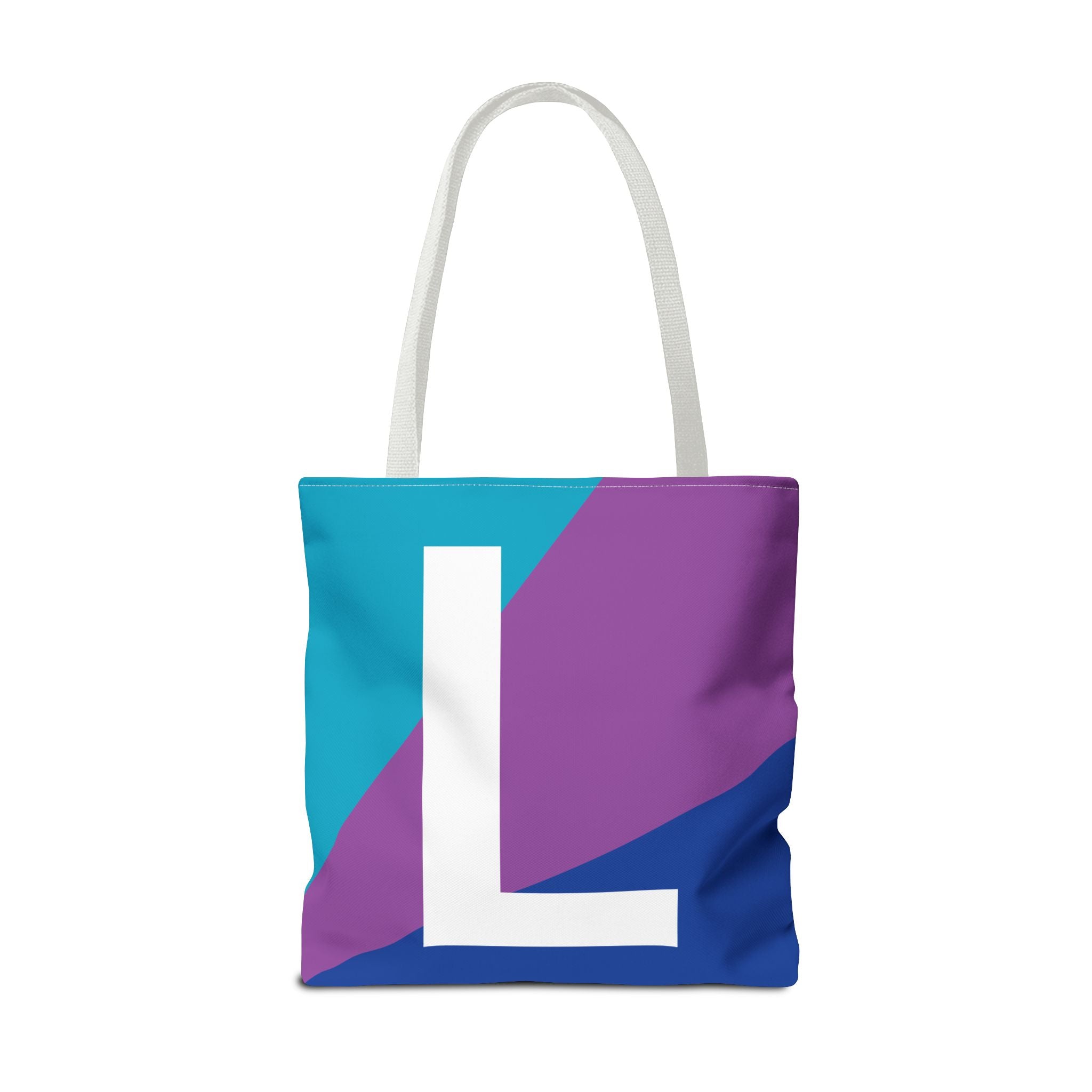 Monogram 'L' Colorblock Tote Bag — Personalized Initial L Shoulder Tote