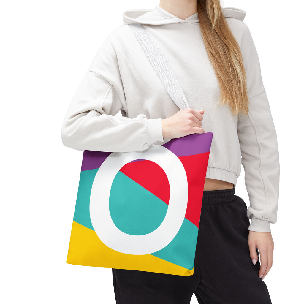 Monogram 'O' Colorblock Tote Bag — Personalized Initial O Shoulder Tote