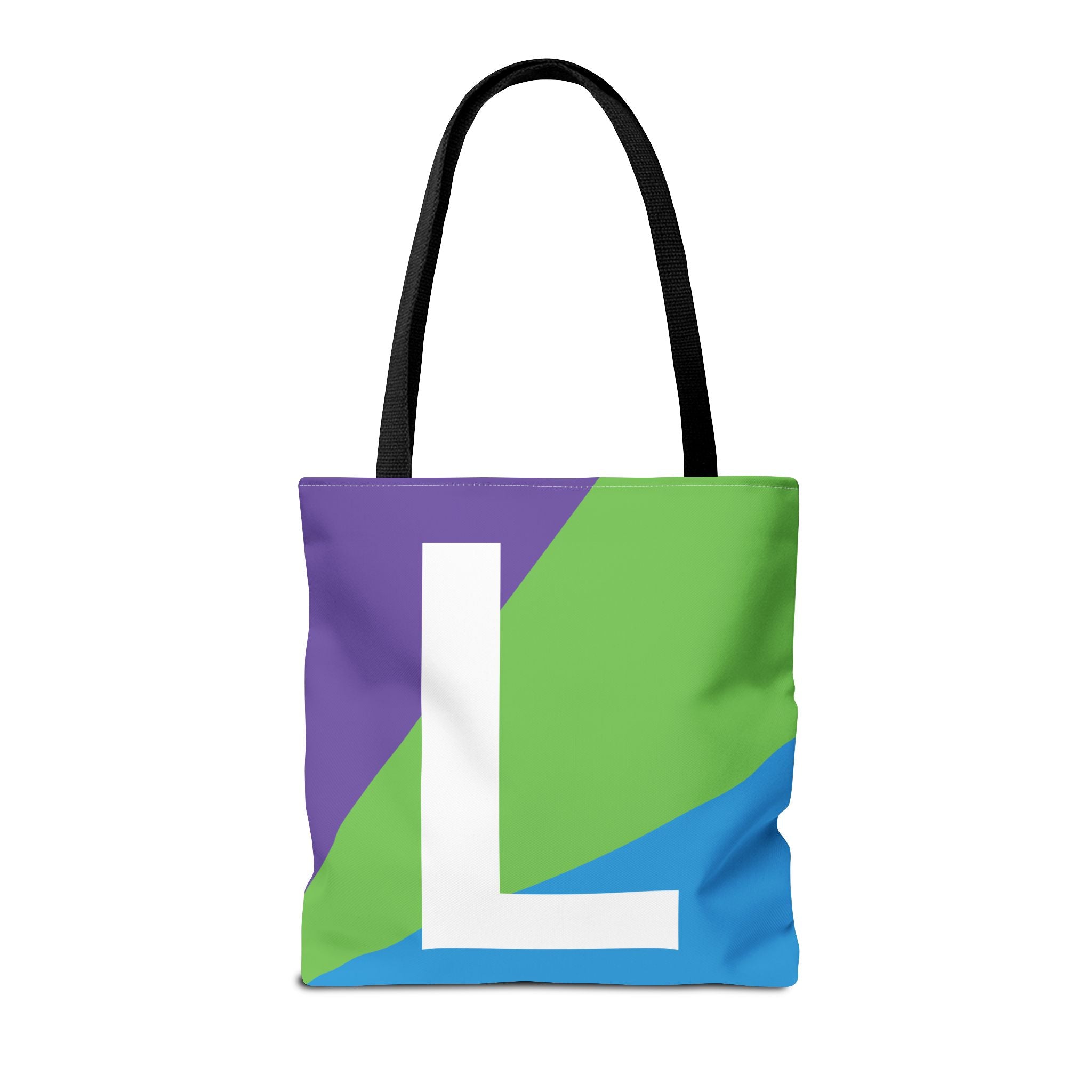 Monogram 'L' Colorblock Tote Bag — Personalized Initial L Shoulder Tote