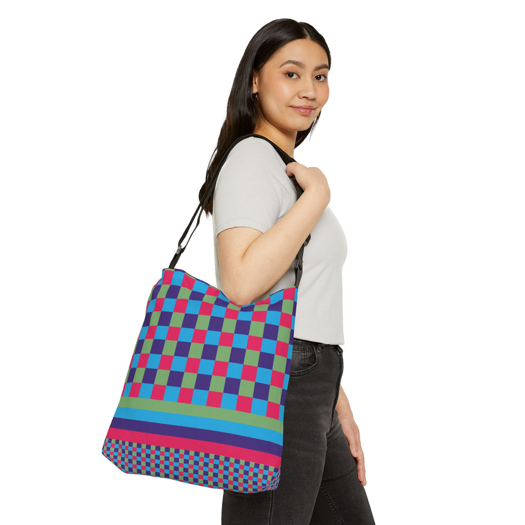 Colorblock Geometric Tote Bag