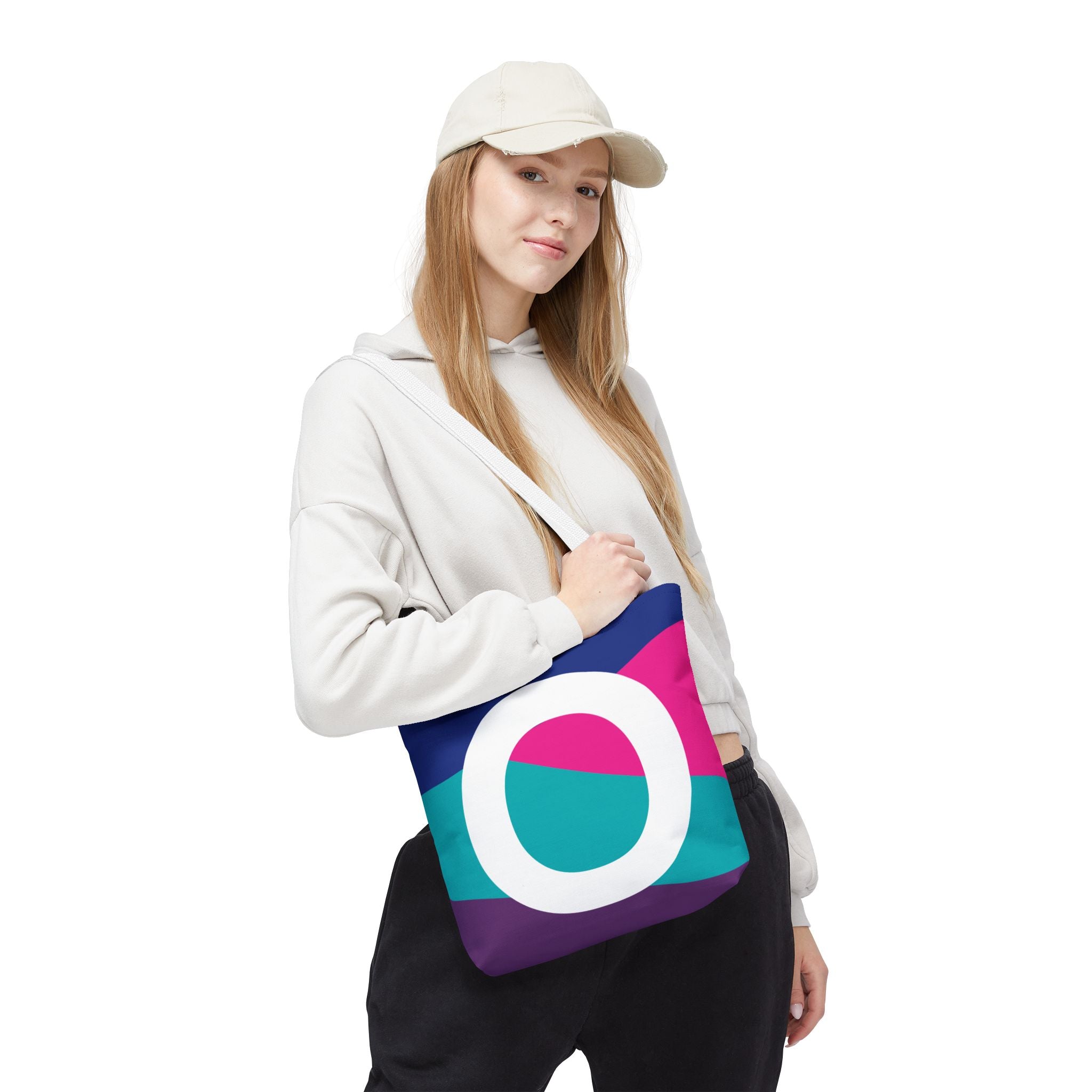 Monogram 'O' Colorblock Tote Bag — Personalized Initial O Shoulder Tote