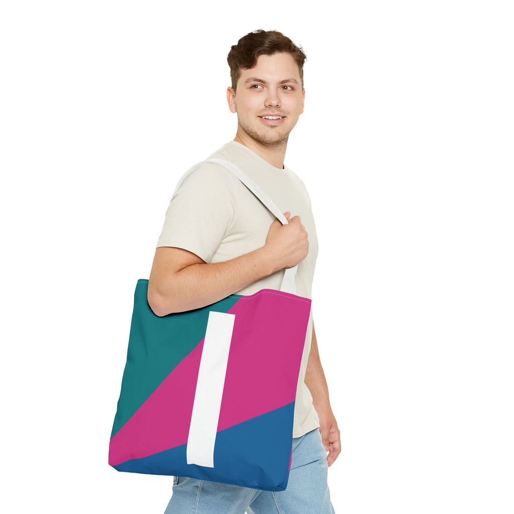Monogram 'I' Colorblock Tote Bag — Personalized Initial I Shoulder Tote