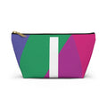 Initials Colorblock Accessory Pouch — Monogram I T-Bottom Cosmetic Bag