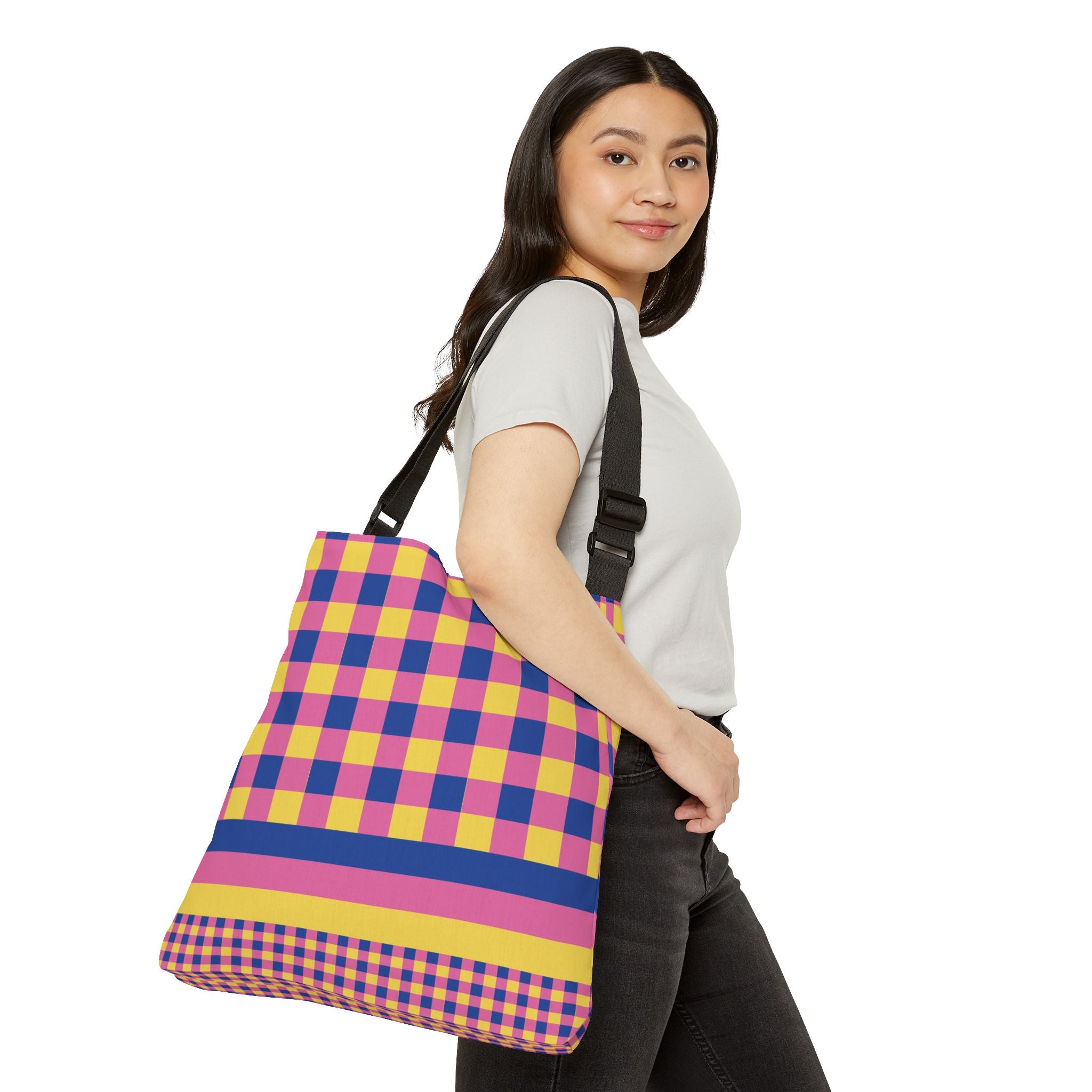Colorblock Geometric Tote Bag