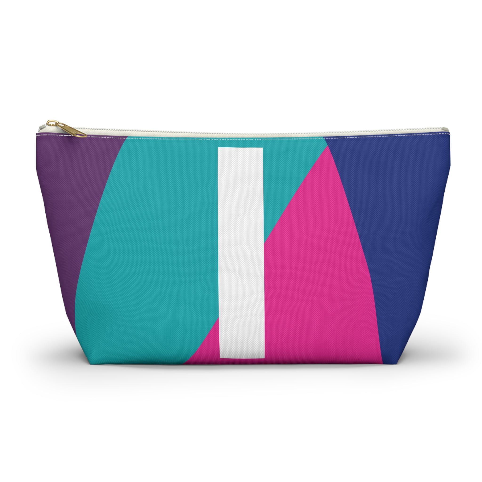 Initials Colorblock Accessory Pouch — Monogram I T-Bottom Cosmetic Bag