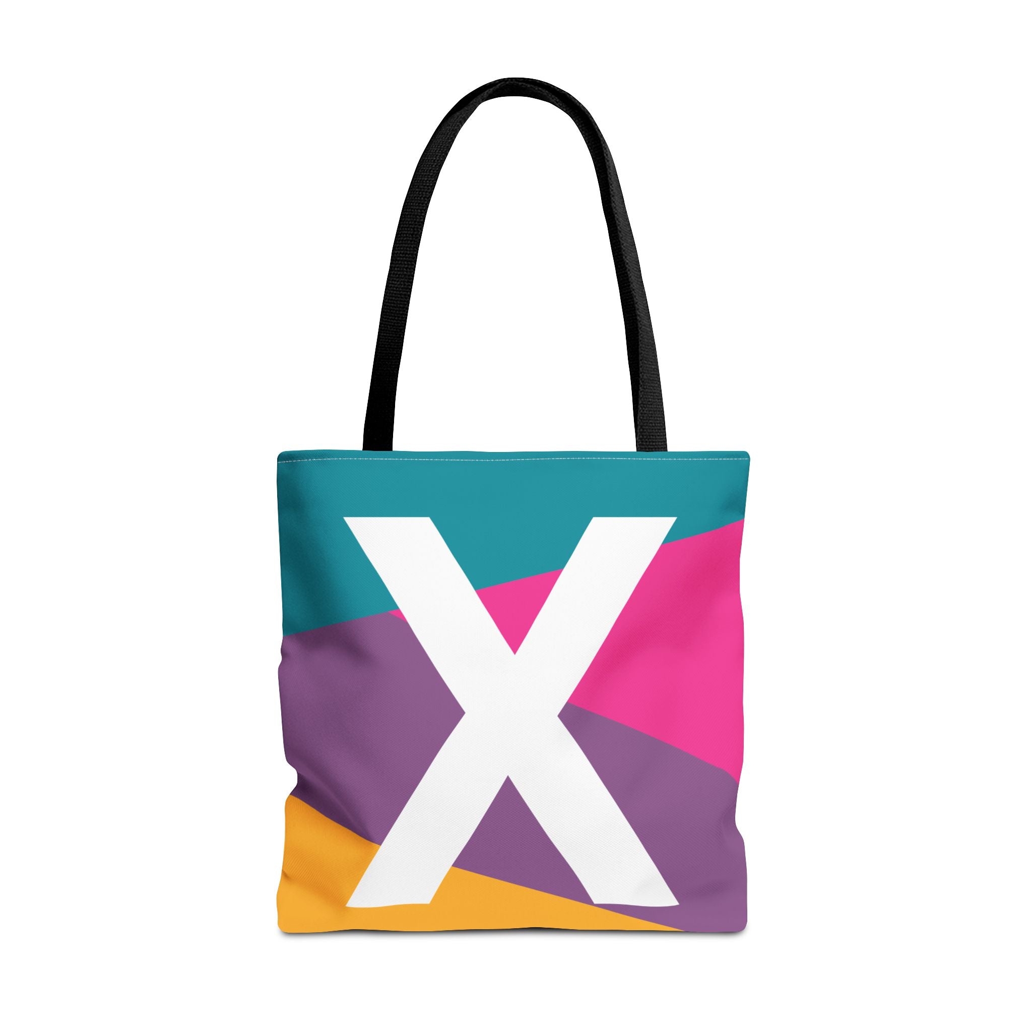 Monogram 'X' Colorblock Tote Bag — Personalized Initial X Shoulder Tote