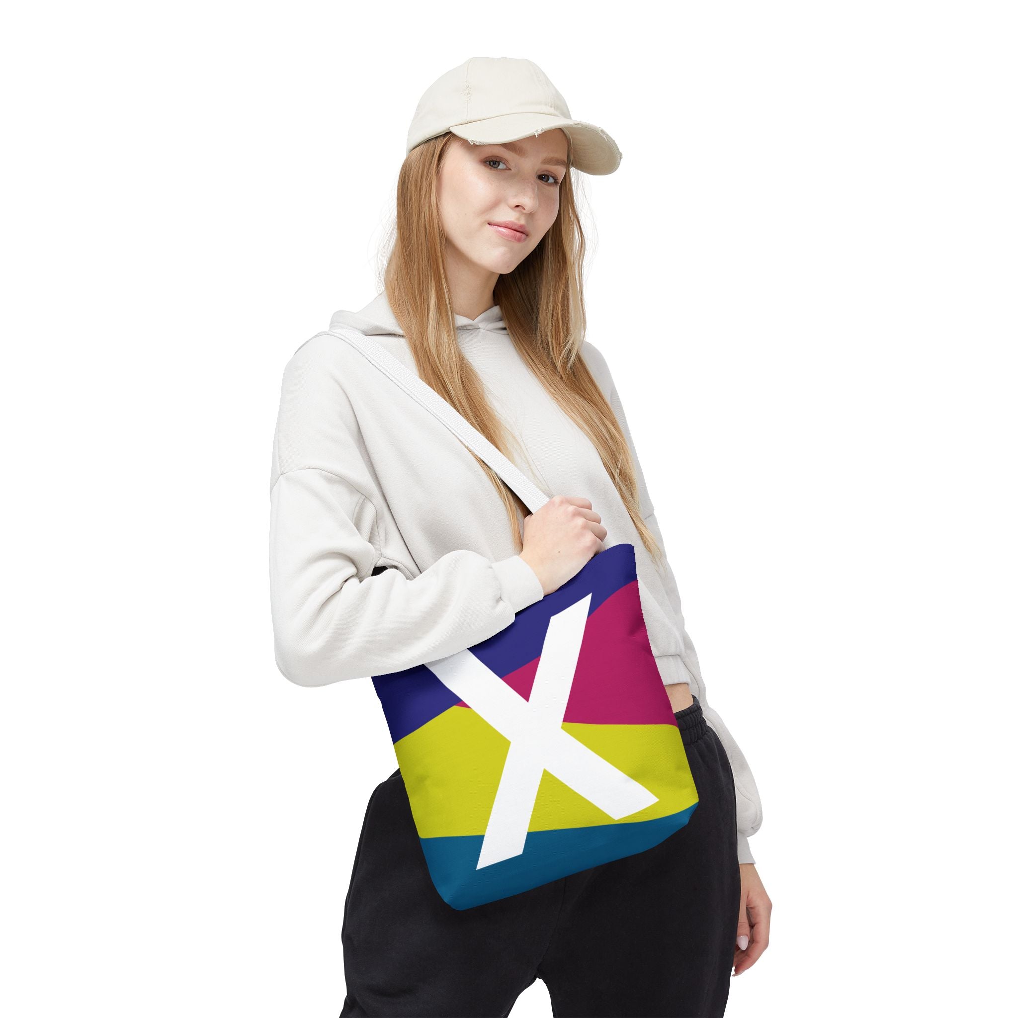 Monogram 'X' Colorblock Tote Bag — Personalized Initial X Shoulder Tote