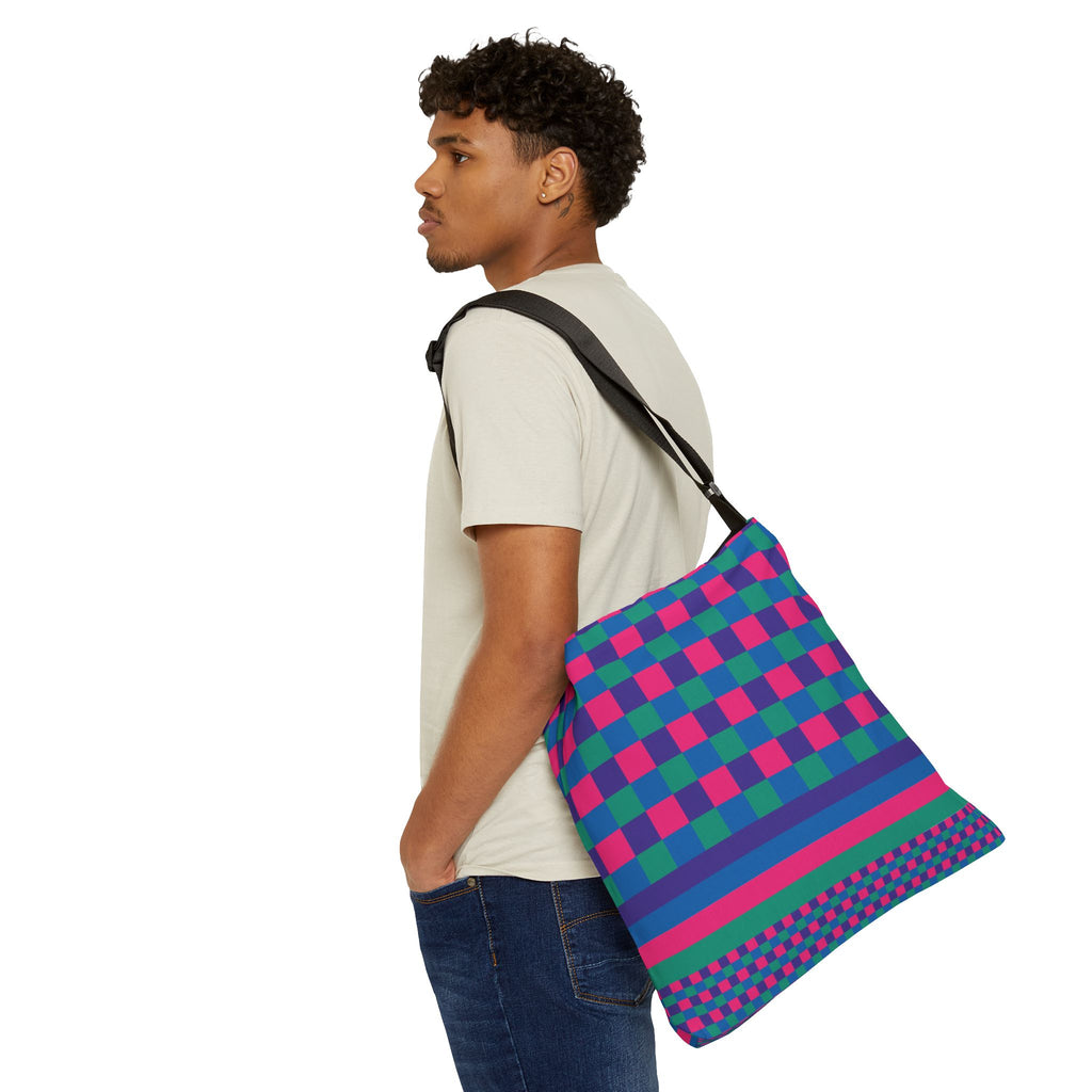 Colorblock Geometric Tote Bag