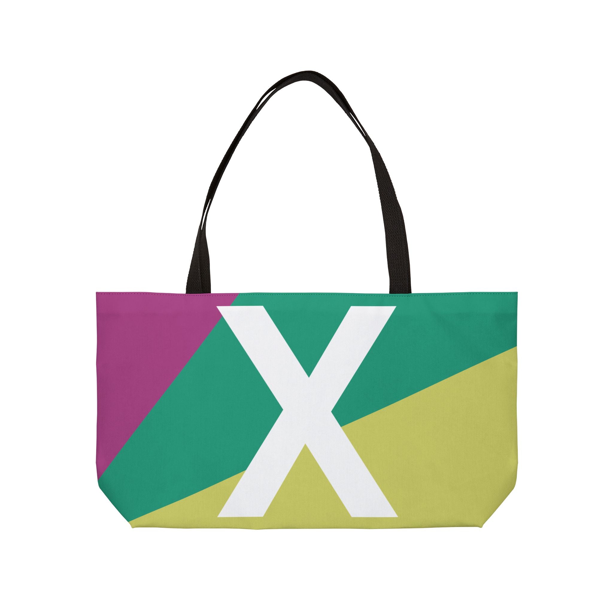 Personalized 'X' Colorblock Tote Bag — Monogram Weekender Tote