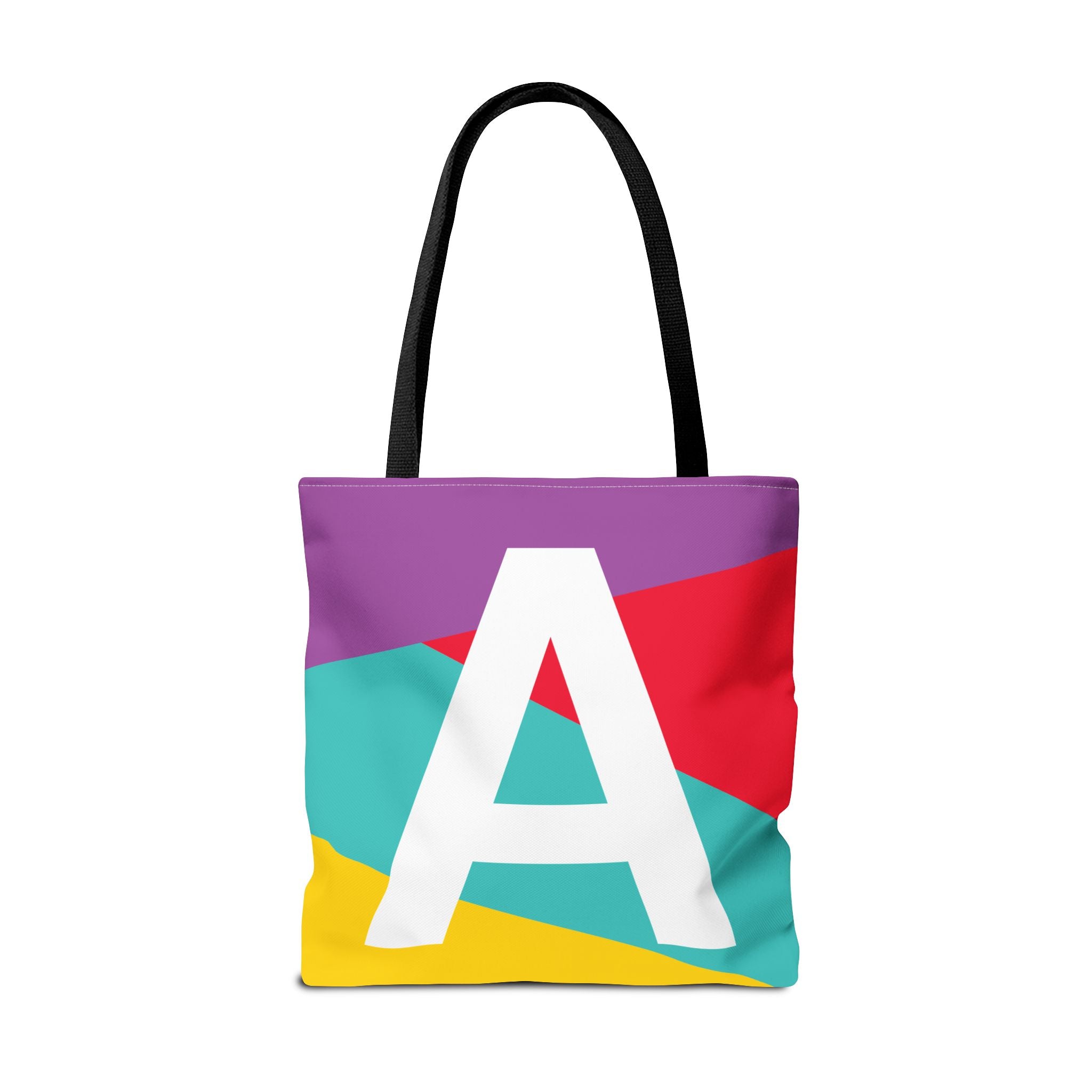 Monogram 'A' Colorblock Tote Bag — Personalized Initial A Shoulder Tote