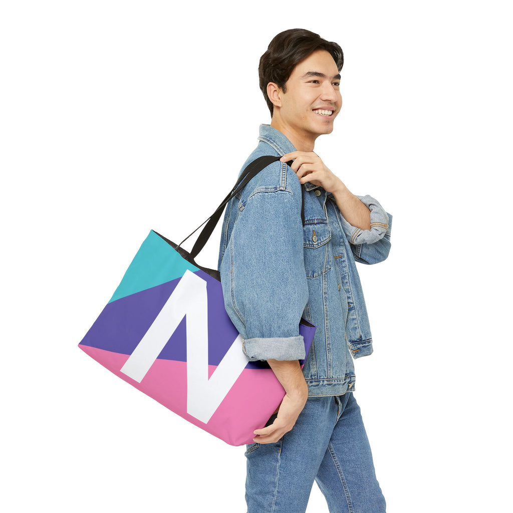 Personalized 'N' Colorblock Tote Bag — Monogram Weekender Tote