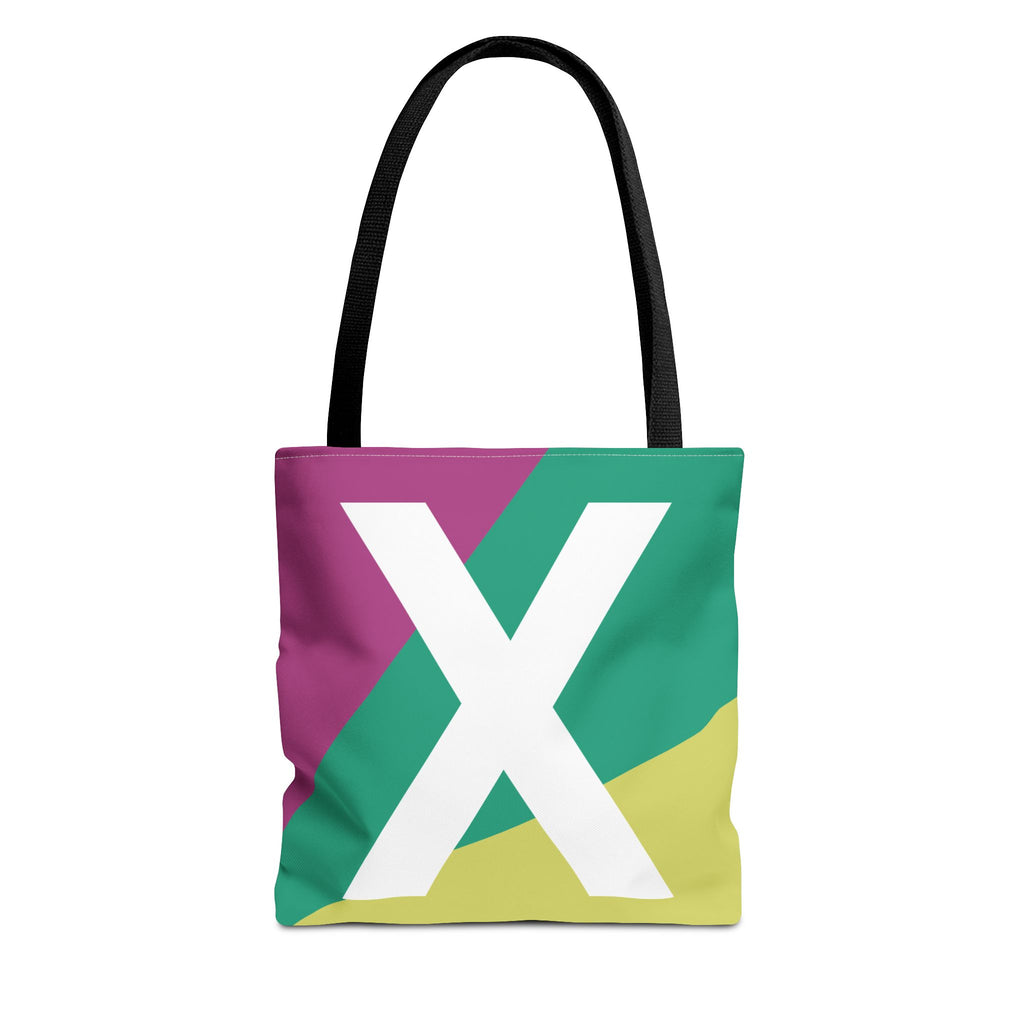 Monogram 'X' Colorblock Tote Bag — Personalized Initial X Shoulder Tote