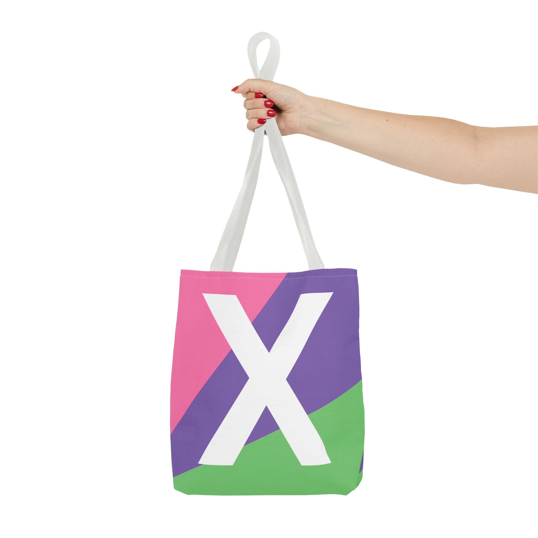 Monogram 'X' Colorblock Tote Bag — Personalized Initial X Shoulder Tote