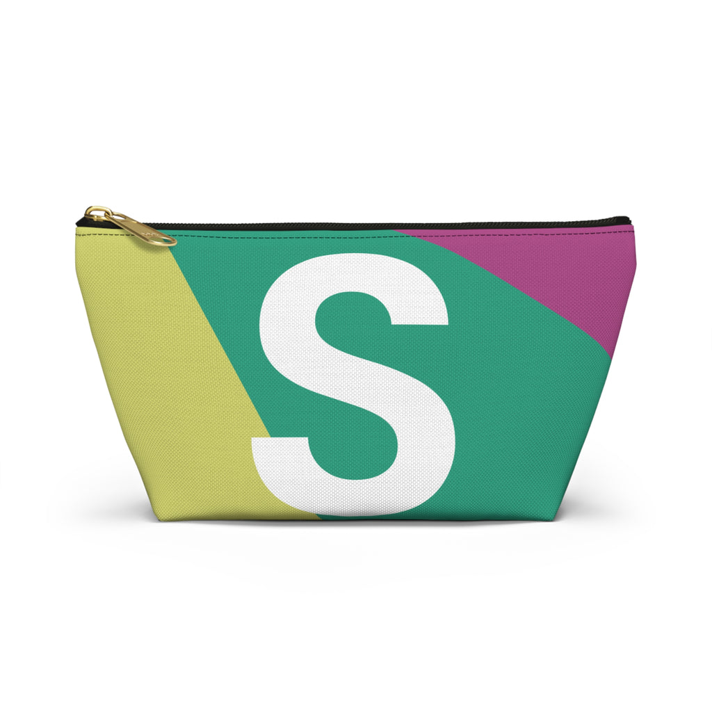Initials Colorblock Accessory Pouch — Monogram S T-Bottom Cosmetic Bag