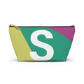 Initials Colorblock Accessory Pouch — Monogram S T-Bottom Cosmetic Bag